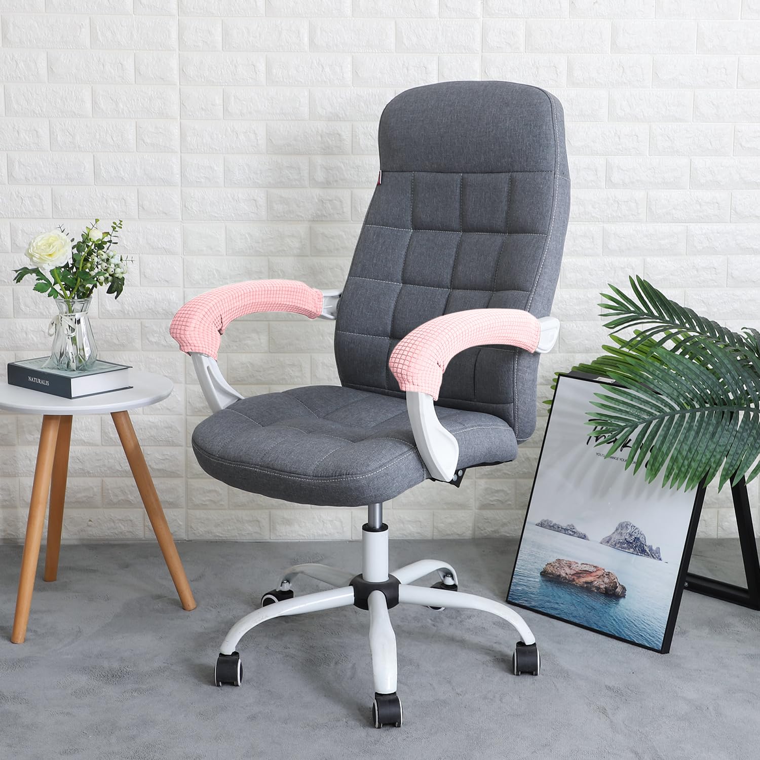 Pink Office Chair Armrest Cover - Waterproof & Washable -8