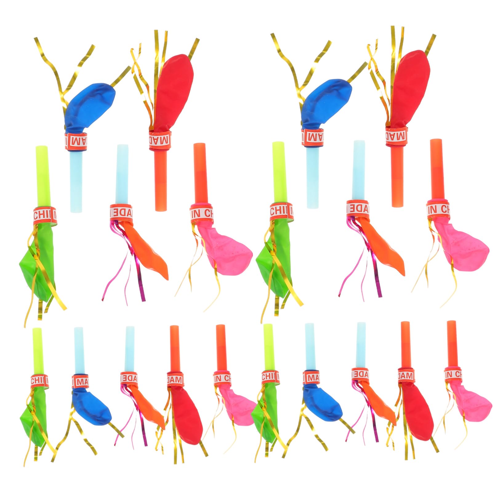 ibasenice 100pcs Golden Whistle Balloon Halloween Kid Balloons B Air Blower Musical Outs Balloon Whistle for Halloween Whistles