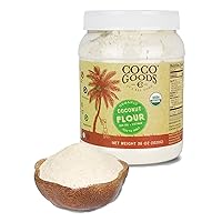 Vista 1 de CocoGoodsCo Vietnam Harina de coco orgánica de origen único, 36 oz/2.25 libras
