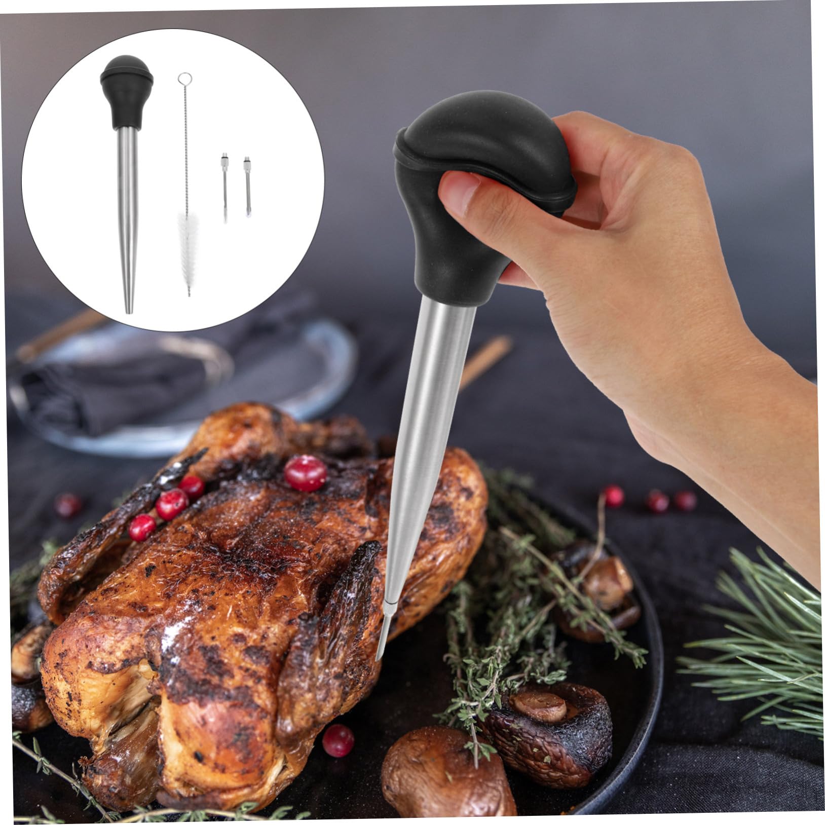 COLLBATH Turkey Baster 1 Set Turkey Seasoning Injector Tool for Meat Chicken Steak Lamb Barbecue Restaurants