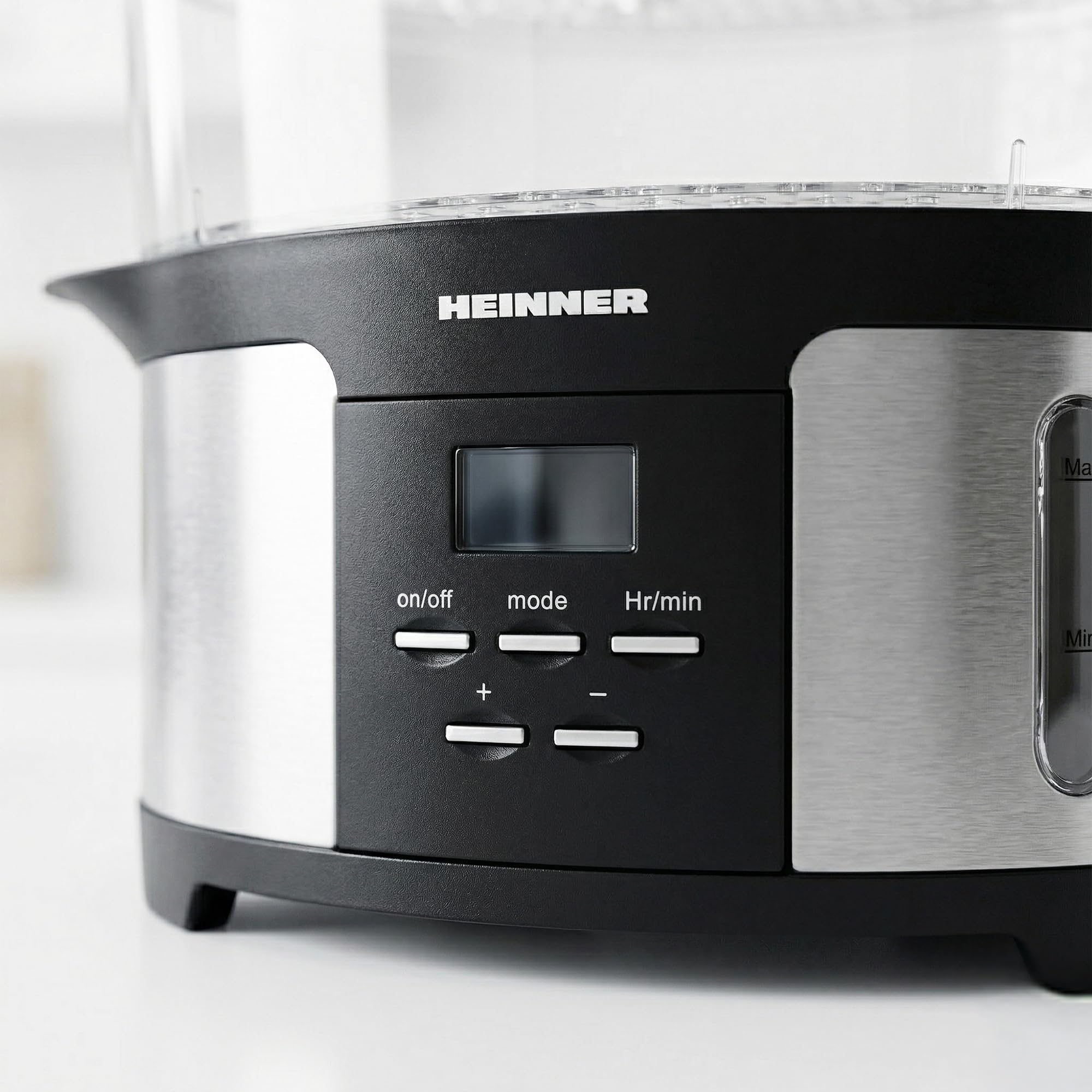 ONE STEAM Dampfgarer 12 L – 3 Etagen, 5 Garprogramme & Startvorwahl bis 12 Std für komplette Mahlzeiten auf Knopfdruck (1000 W, Edelstahl-Gehäuse)