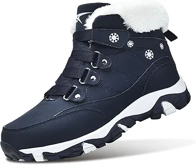 ASHION Womens Snow Boots Warm Fur Lined Winter Boots Comfortable Ankle Booties Outdoor Hiking Boots for Women
