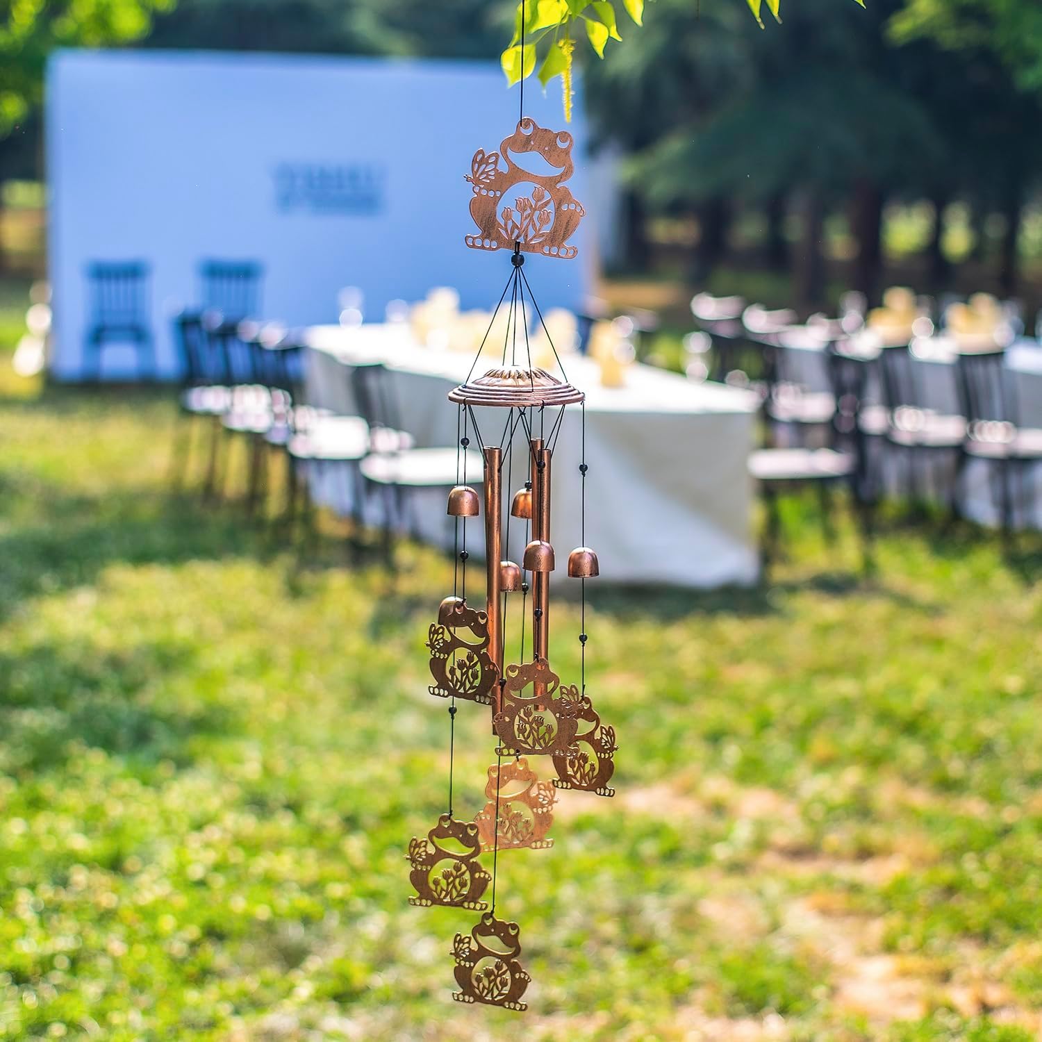 Frog Wind Chimes Outdoor Frog Gifts for Women/Men/Mom/Wife/Grandma Birthday Gifts Memorial Gift Metal WindChimes for Outside/Indoors, Lawn, Patio, Home, Porch, Yard Decor, Garden Decorations