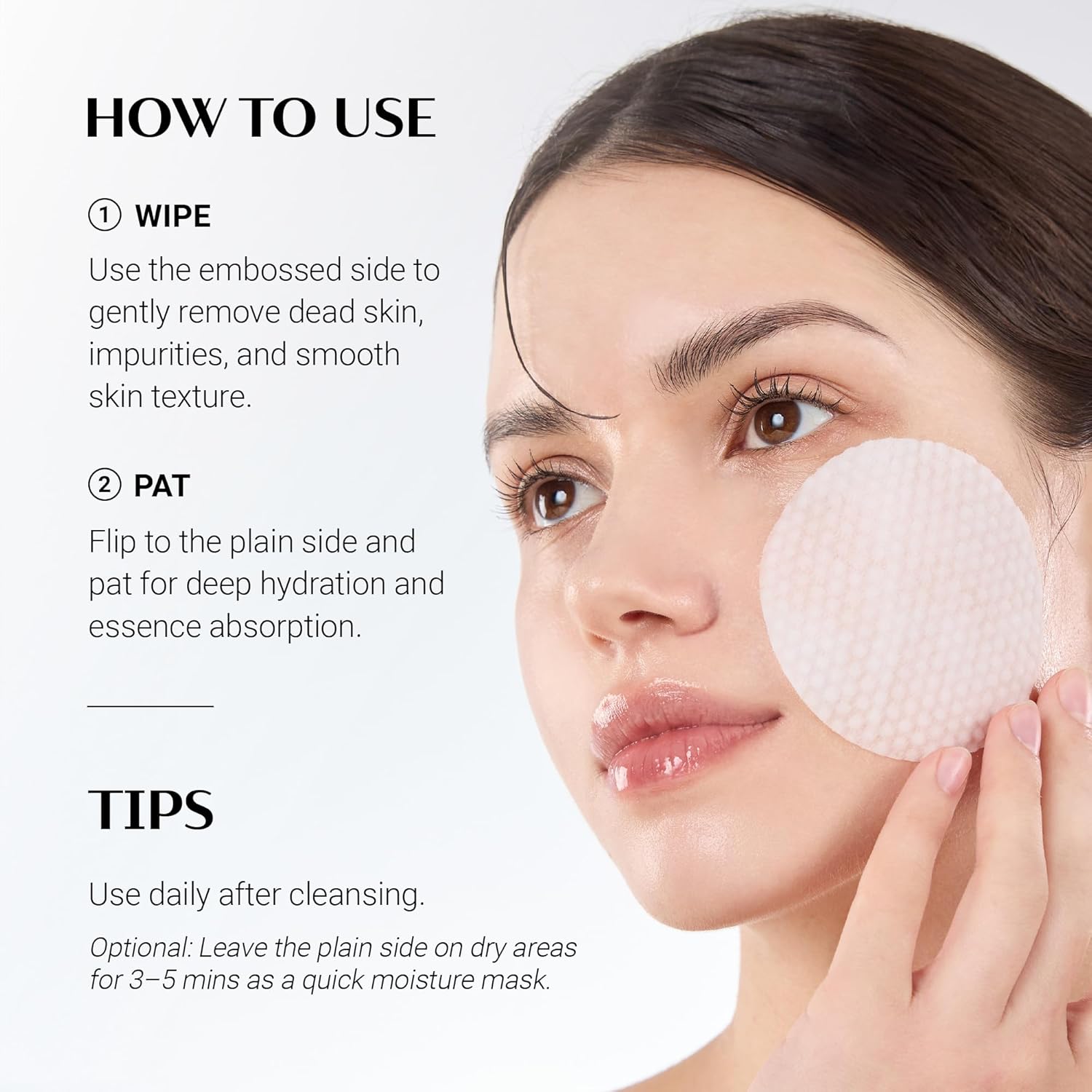 DAERA Glow-Fit Serum Pad, Dual-Sided Exfoliating & Hydrating Toner Pads for Pore Care and Dead Skin Removal with Moringa Seed & Hyaluronic Acid for Sensitive Skin, 60 Pads (190g, 6.70 fl. oz) - Image 7