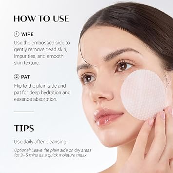 DAERA Glow-Fit Serum Pad, Dual-Sided Exfoliating & Hydrating Toner Pads for Pore Care and Dead Skin Removal with Moringa Seed & Hyaluronic Acid for Sensitive Skin, 60 Pads (190g, 6.70 fl. oz)