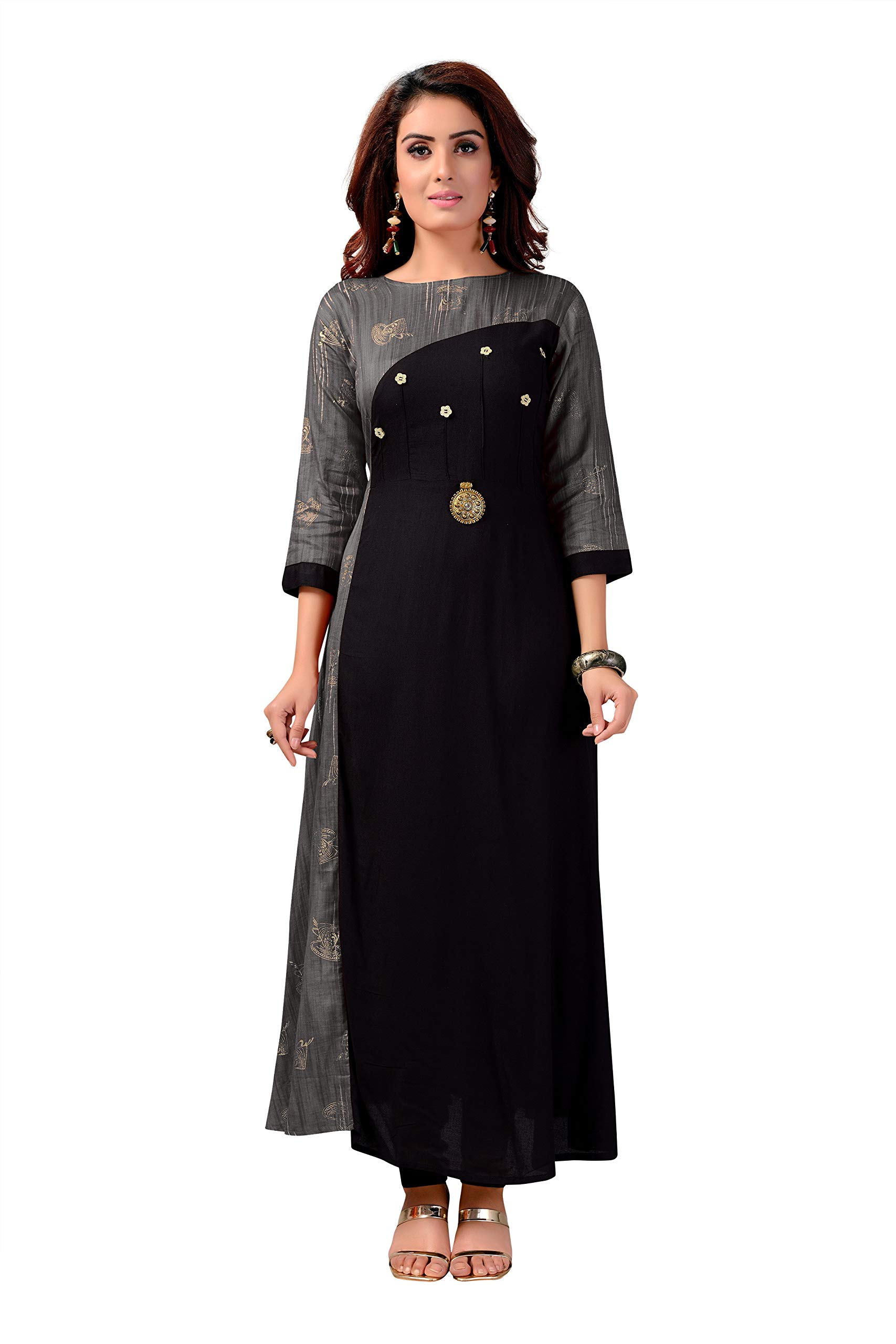 madhuram textiles Women's Rayon A-Line Kurta