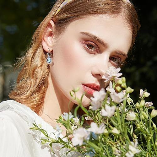 Miniatura 5 de Moonstone Earrings 925 Sterling Silver Teardrop Leverback Dangle Earrings Jewelry Gifts for Women Girls