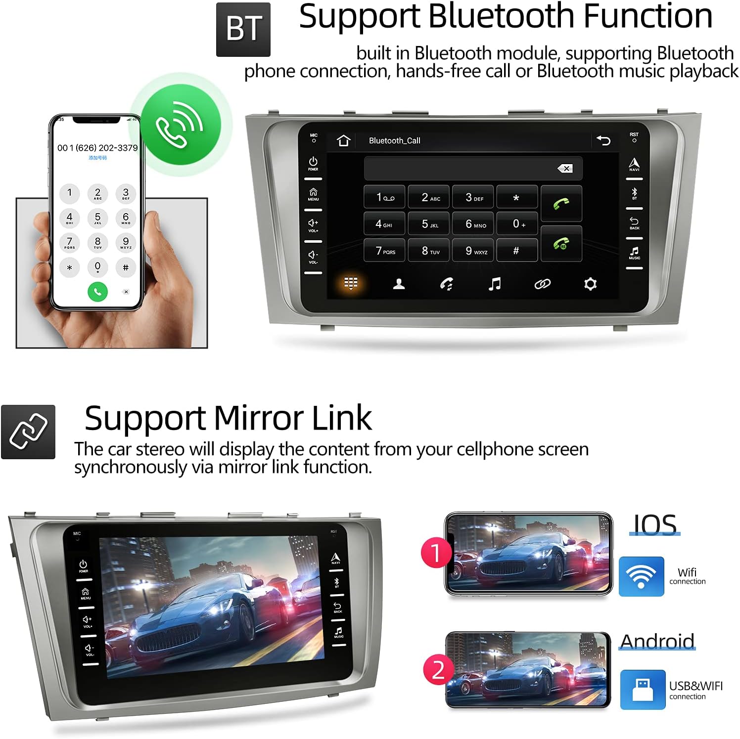Suреr Bіg Clеаrаnсе! NHOPEEW Anddroid Car Stereo Fit for Toyota Camry Aurion 2007 2008 2009 2010 2011, 8 Inch Touchscreen Double Din Radio with Backup Camera and Bluetooth
