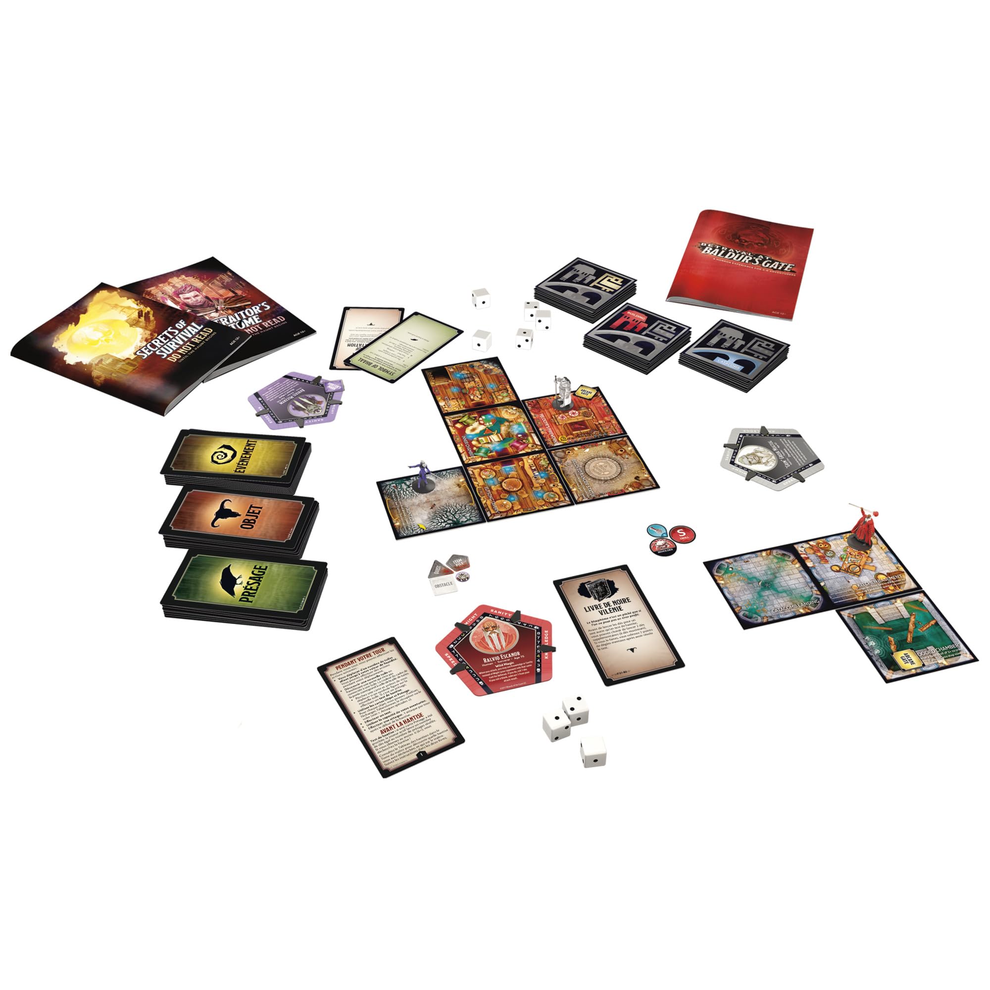 Avalon Hill Betrayal at Baldur's Gate, modułowa gra planszowa heroiczna fantasy z ukrytym zdrajcą, od 12 lat - wersja francuska