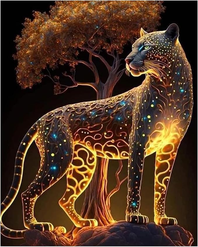 5D Diamond Painting Leopard - DIY Mit Steinen 30x40cm