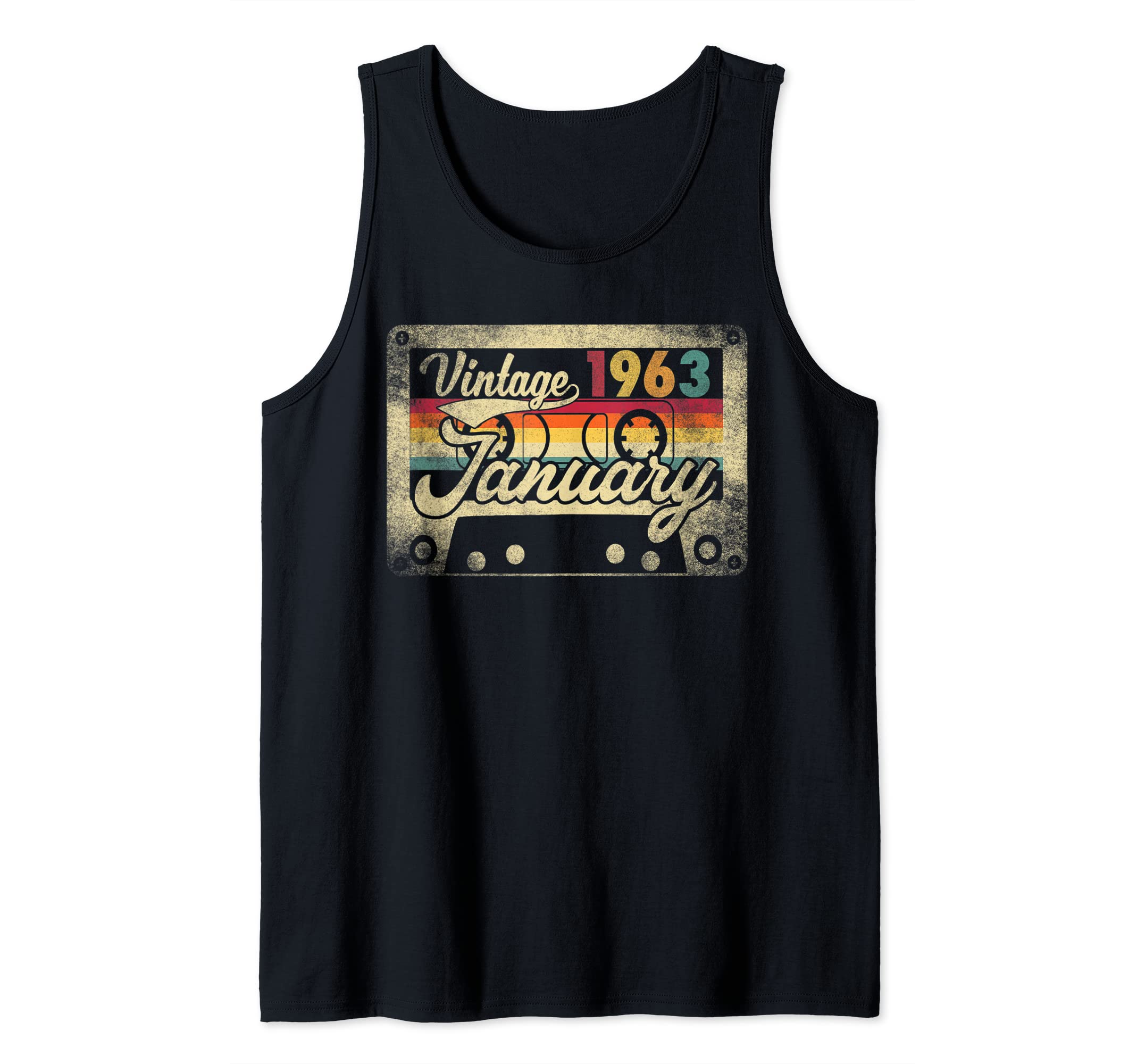 Vintage 1963 January 60th Birthday Gift 60 Years Old Retro Tank Top