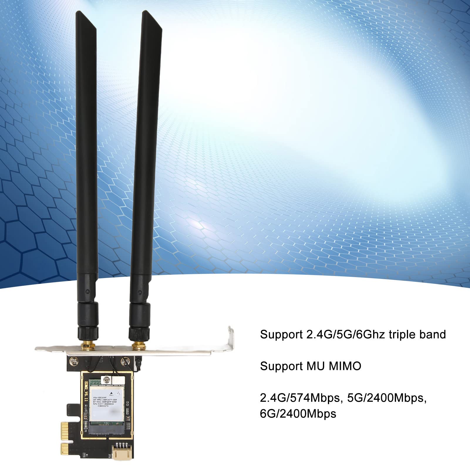 Scheda PCIe WiFi 6E, AW-XB530NF MT7922 RZ616 2.4G/5G/6Ghz Tri-Band WIFI6E Adattatore per Scheda di Rete Wireless Bluetooth 5.2.