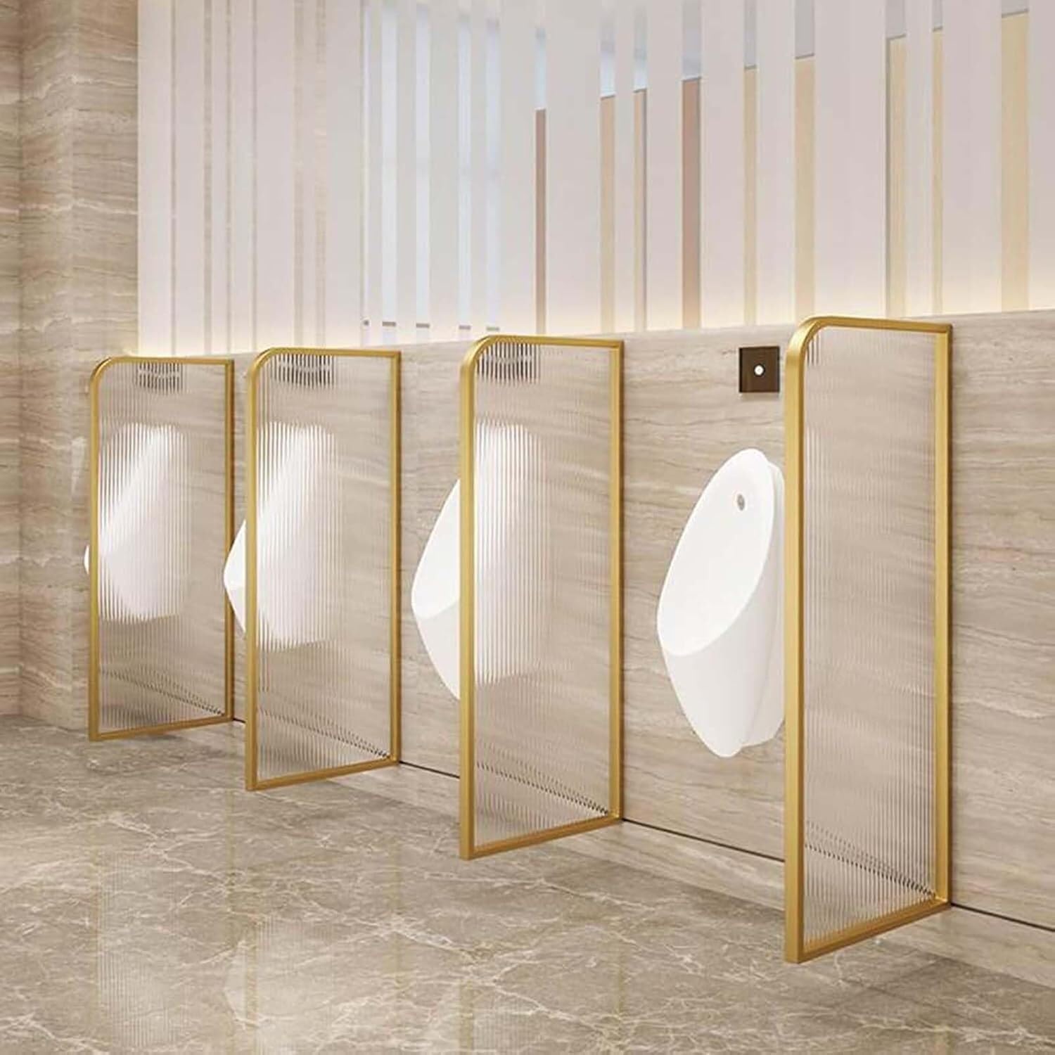 Gold Urinal Partition Screens - 2pcs Toilet Privacy Dividers for Men, Urinal Protection Baffles for Schools & Shopping Malls, Durable Toilet Partition Accessories