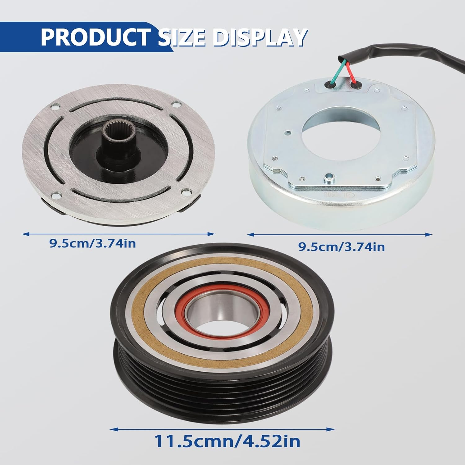 Air Conditioner AC Compressor Clutch Kit Compatible with Silverado 2500 3500 HD 2015-2021 6.6L & Sierra 2500 HD 2015-2021 6.6L, Sierra 3500 HD 2015-2019 2021 6.6L