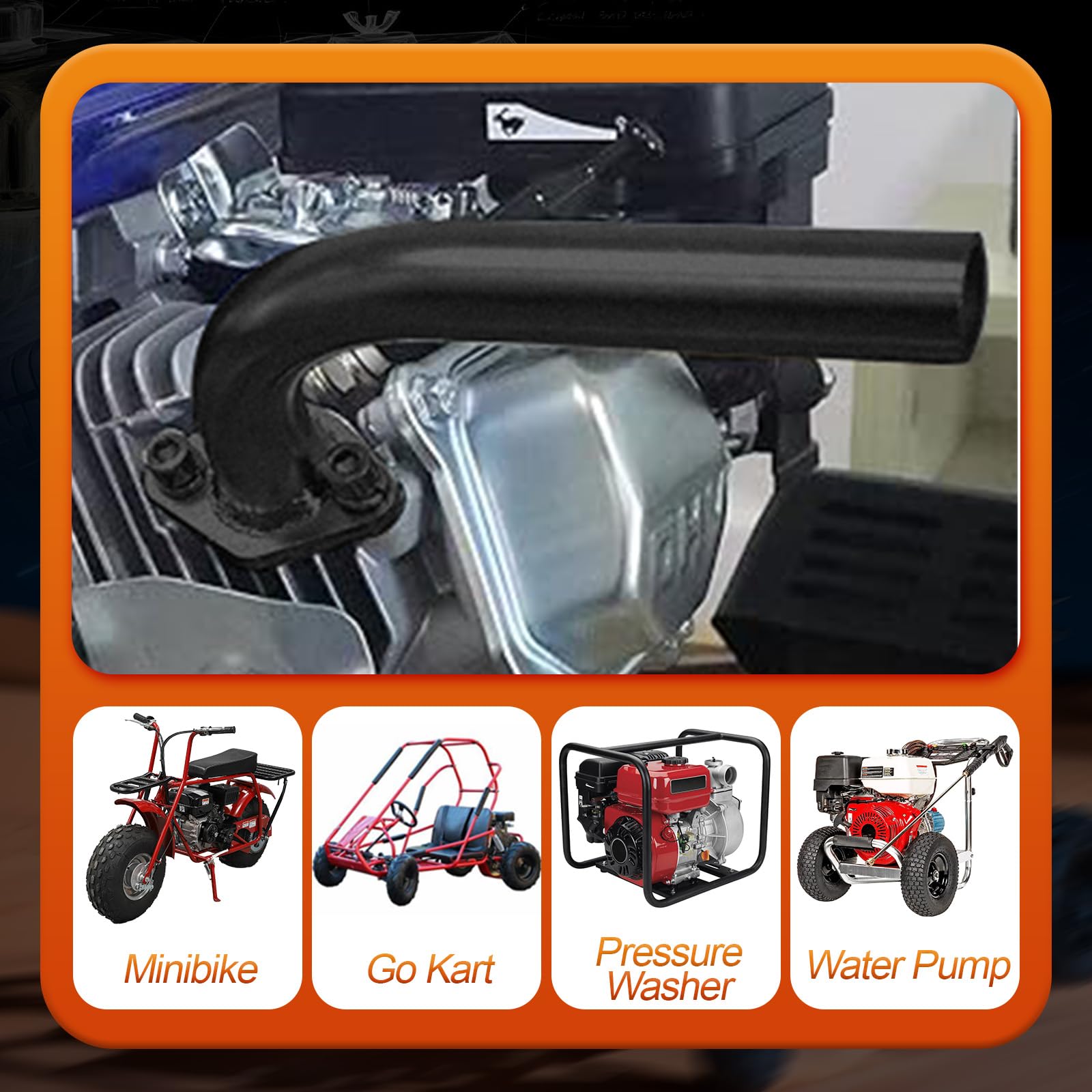 coleman mini bike exhaust pipe YHB Straight for CT200U-EX CT200-EX Minibike Custom Header Header with Muffler Fits Coleman
