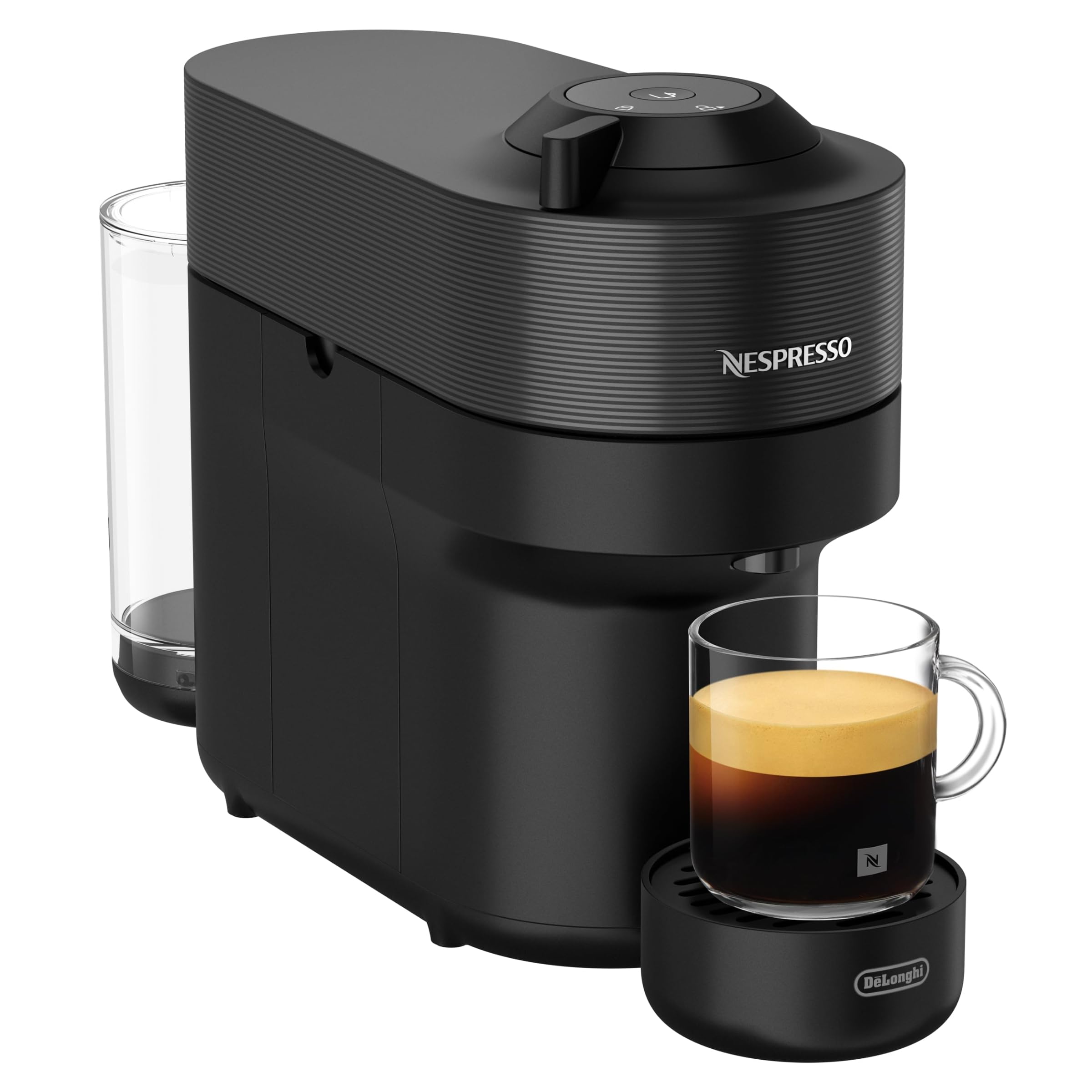 De'Longhi Nespresso Vertuo Pop ENV90.B, Macchina Caffè a Capsule con Tecnologia Centrifusion, 4 Formati in Tazza, Incluso Set di Benvenuto con 12 Capsule, 1260W, Liquorice Black