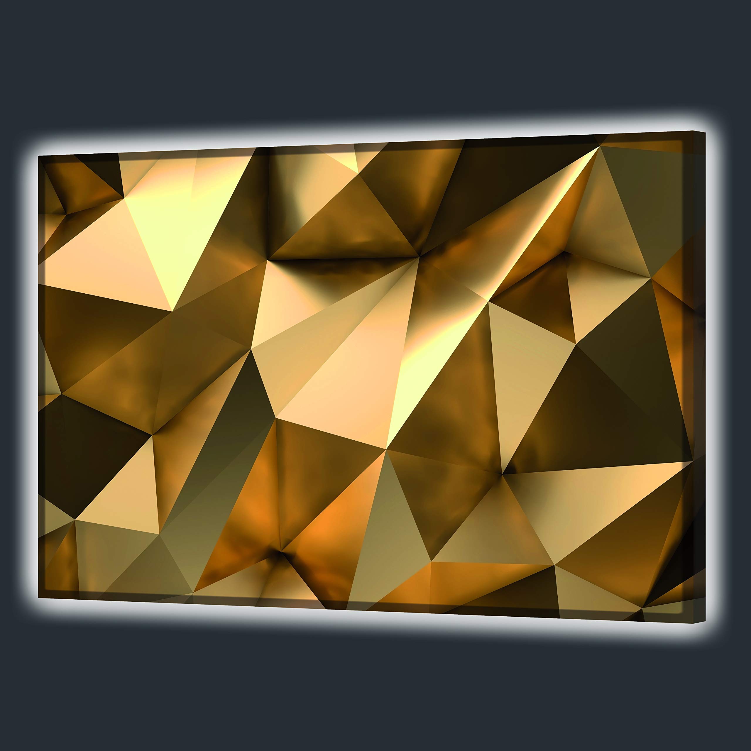 Panneau lumineux design en triangles pour l'ambiance du salon