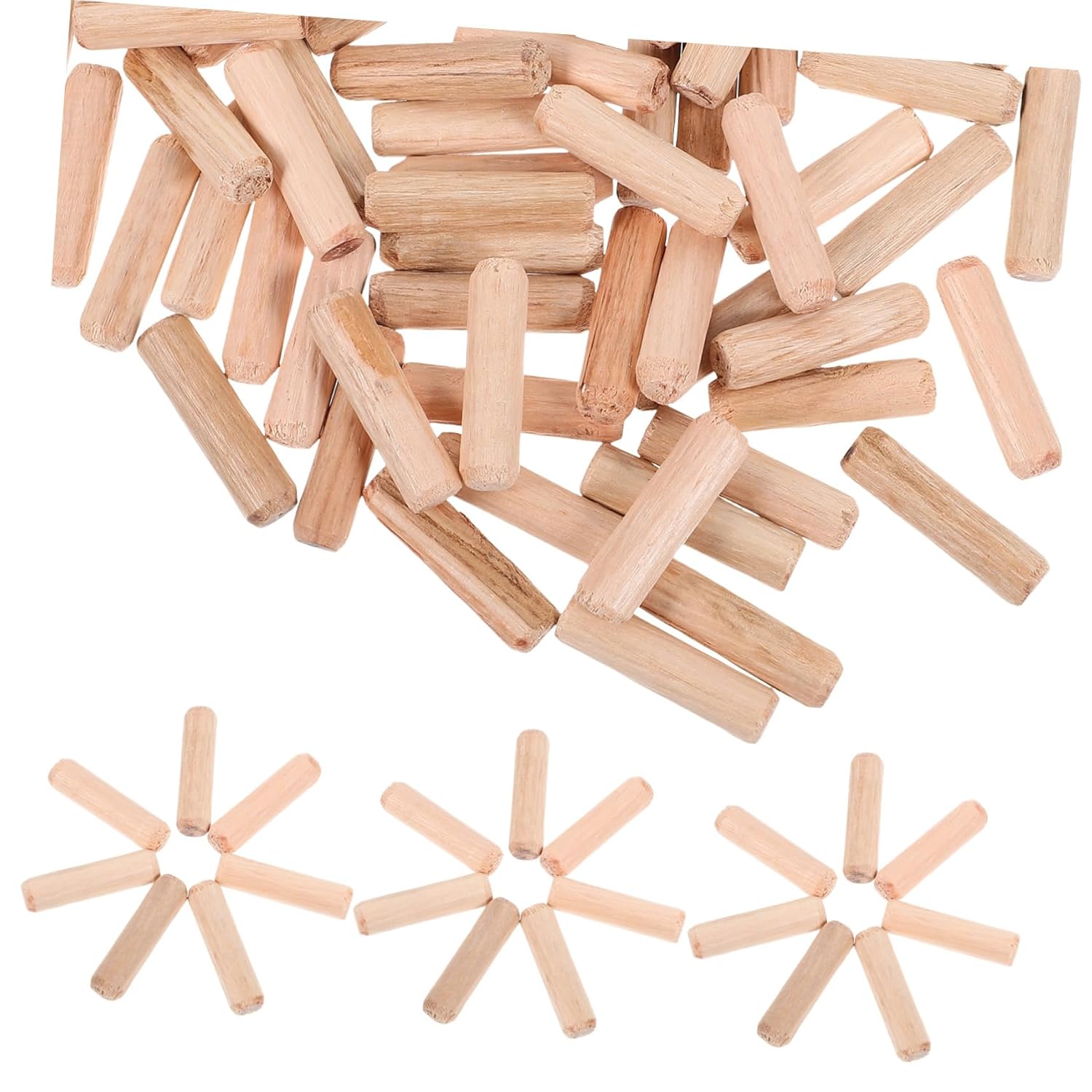 1bag Wooden Dowel Craft Dowels for Woodworking DIY Furniture Home Decor Cork Furniture Connectors