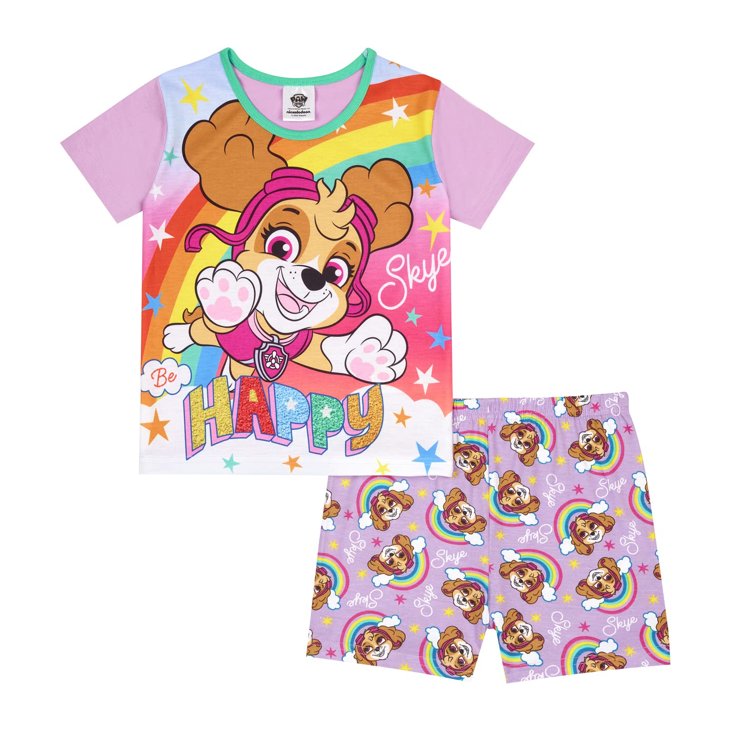 Paw Patrol Girls Lilac Pyjamas Skye Pjs Set, Ages 18 Months To 7 Years Old (As8, Age, 6_Years, 7_Years)