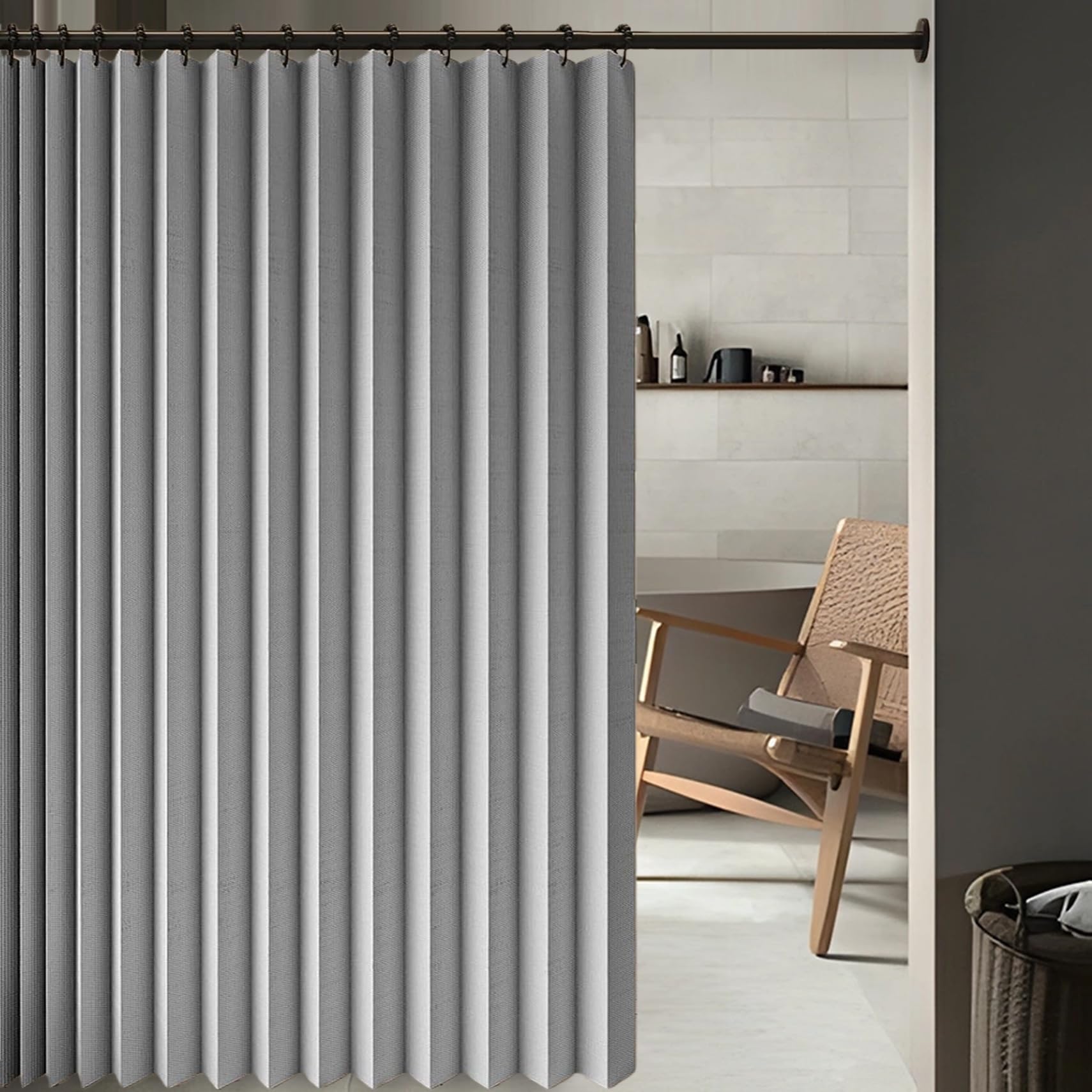 Rideau de séparation thermique gris au design moderne et élégant