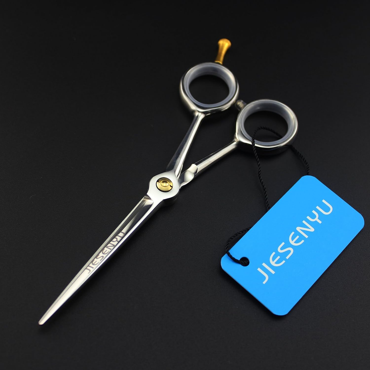 JIESENYU Hair scissors – 5.0 Hairdresser Scissors Barber Hairdressing Scissors Cutting Shears Sharp Stainless Steel Scissors for Facial Hair, Eyebrow, Eyelash, Beard, Moustache with Leather bag