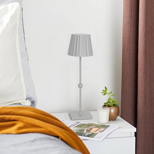 Miniatura 2 de GGOYING Lámpara de mesa a pilas, lámpara LED portátil inalámbrica de 5200 mAh con 3 temperaturas, batería minimalista regulable continua, luz