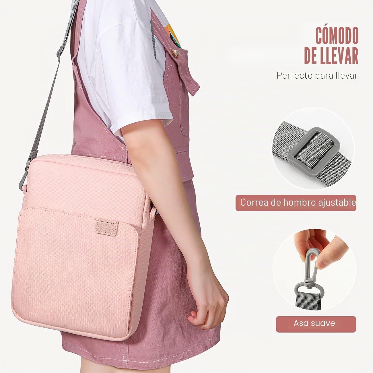 TiMOVO 9–11" Funda para Tableta con Correa para el Hombro, Compatible con iPad 11" A16 2025, iPad 10a 10,9"/10,2", Galaxy Tab A9+/A11 Plus 11", Rosa
