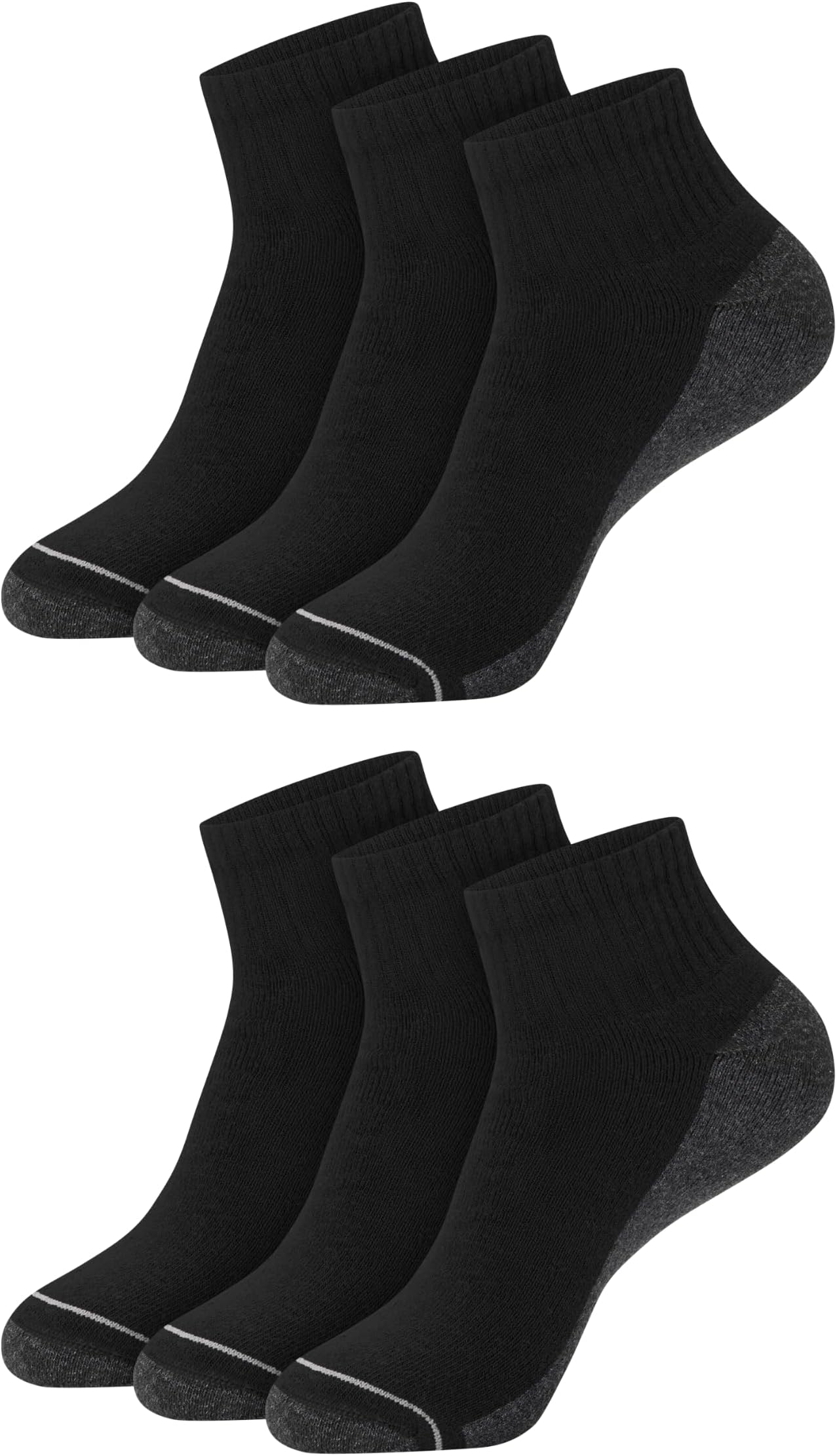 Men's Crew Socks Pack, 8 Pairs, Max Cushion Moisture-wicking Ankle Socks for Men, Cushioned Ankle Length