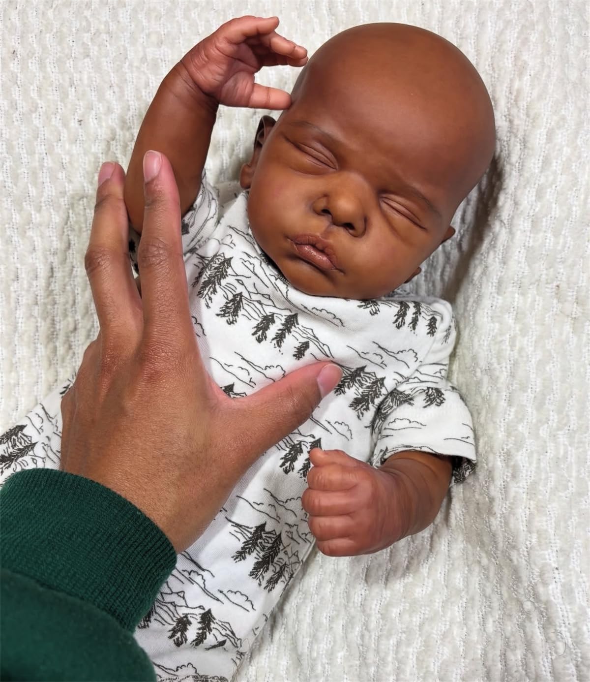 Reborn Baby Dolls Black Boy 19 Inch Realistic Dark Skin Newborn Doll Soft Body African American Life Like Baby Dolls that Look Real Black Reborn Baby Toys with Accessories Xmas Gift for Kids