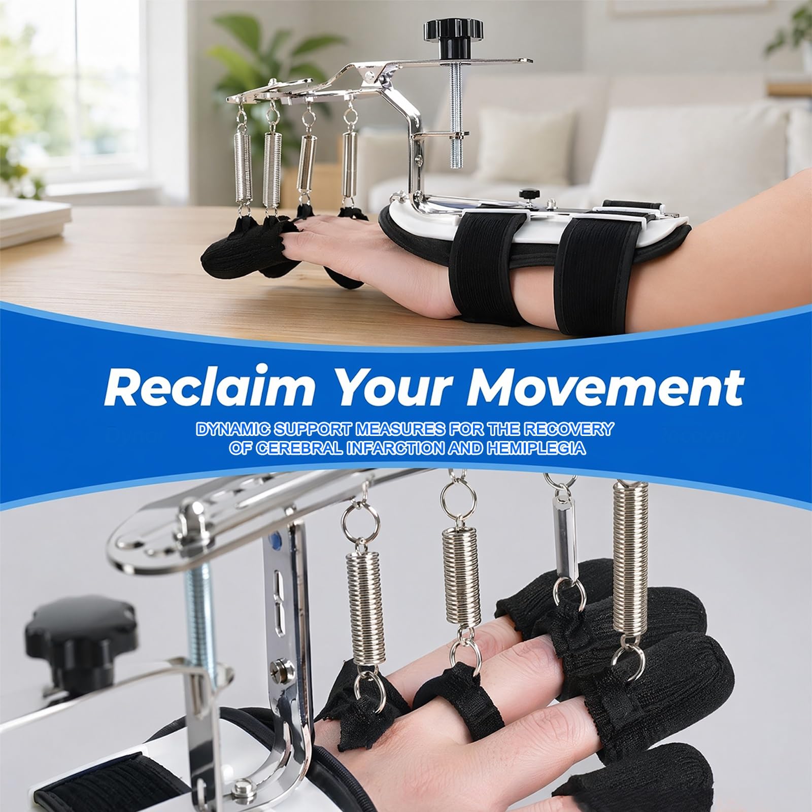Trainer tutore alluminio regolabile ortesi dita della mano | Controllo tensione della mano destra sinistra Prevenzione dello stretching delle dita Corsa riabilitazione attiva(Left)