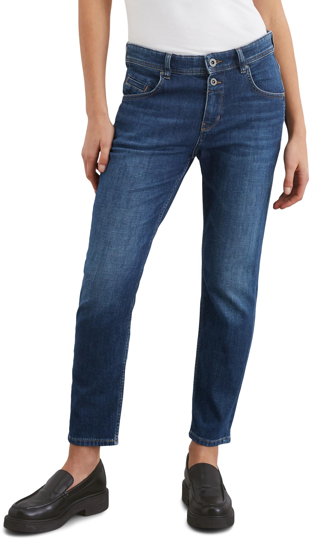 Marc O'Polo Damen Jeanshose mit Stretch-Anteil Boyfriend Fit