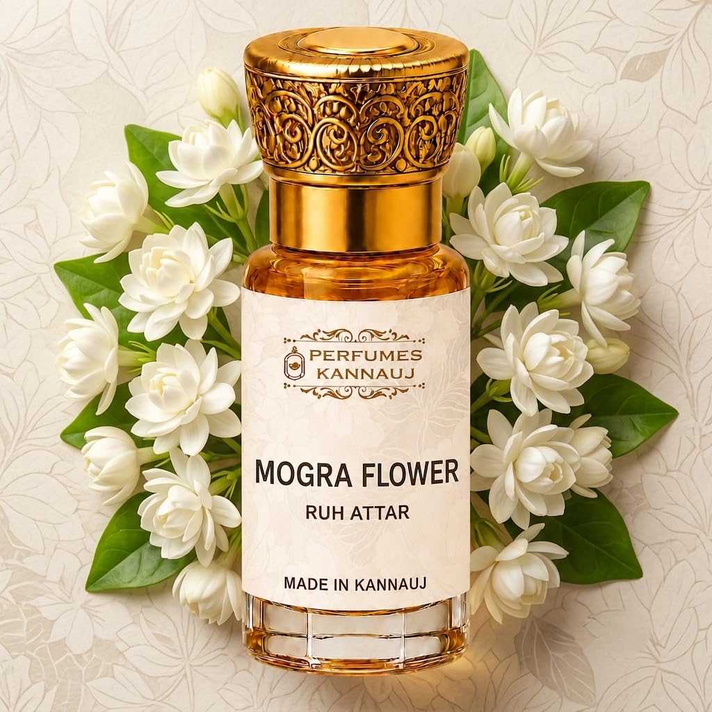 Mogra Attar by Kannauj | Pure Natural Jasmine Itra | Jasminum Sambac & Sandalwood | Long-Lasting, Alcohol-Free, Unisex-image-17