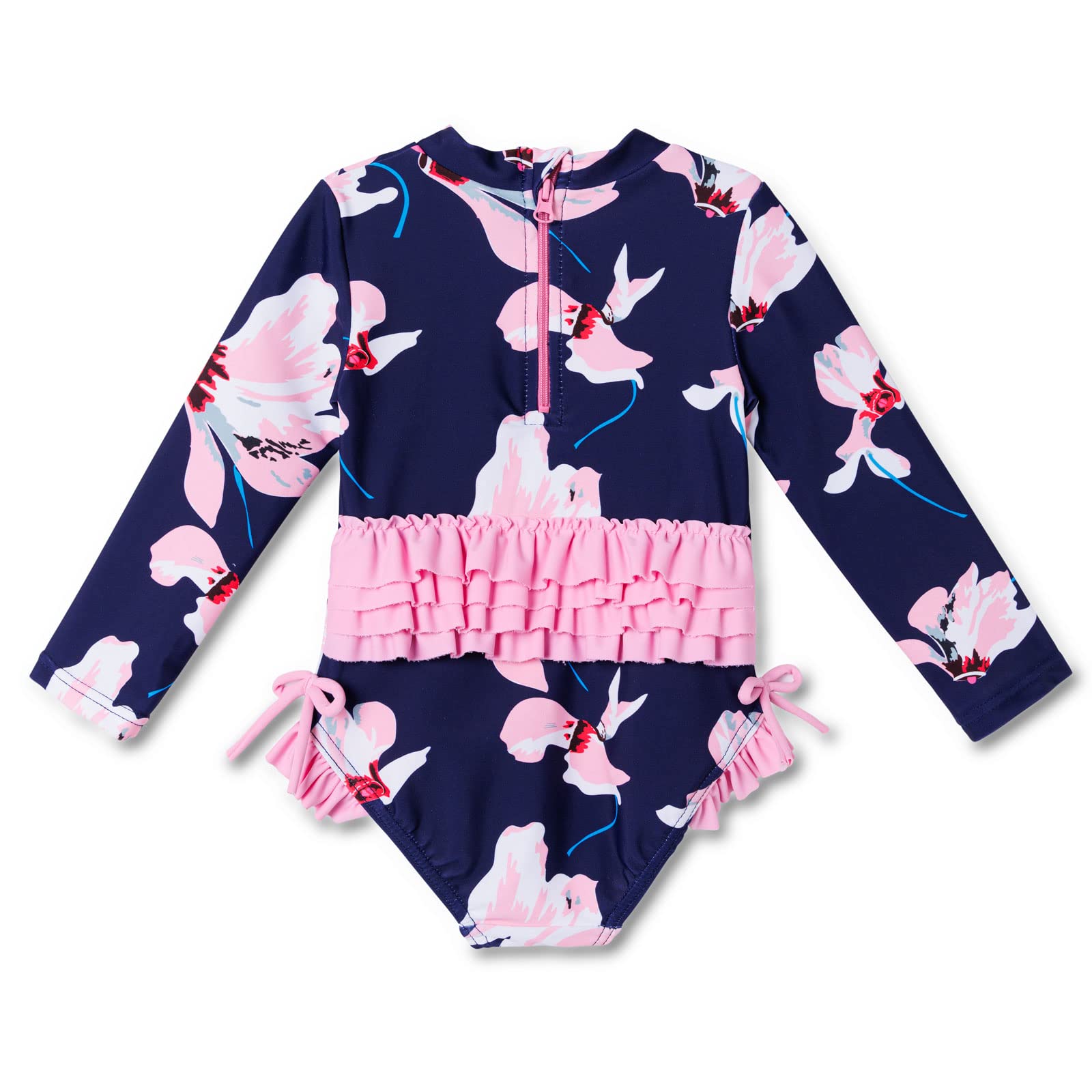 XFGIRLS Baby/Toddler Girls Swimsuit Long Sleeve One-Piece Bathing Suit Rash Guard for Kids UPF 50+ Swimwear