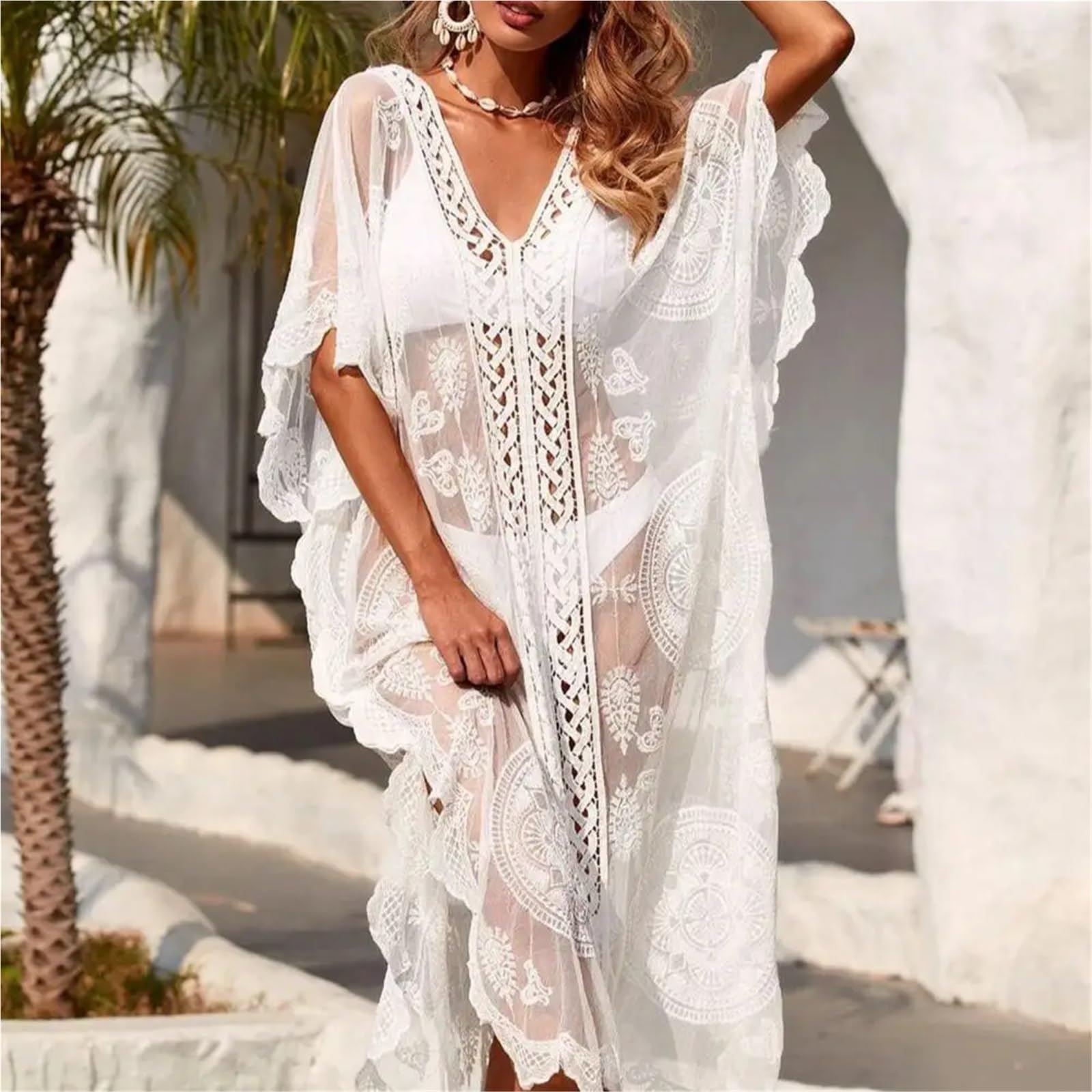 Copricostume da Bikini Copricostume da Spiaggia, Costume Bagno, Copricostume, Donna, Abito in Pizzo per Vacanza