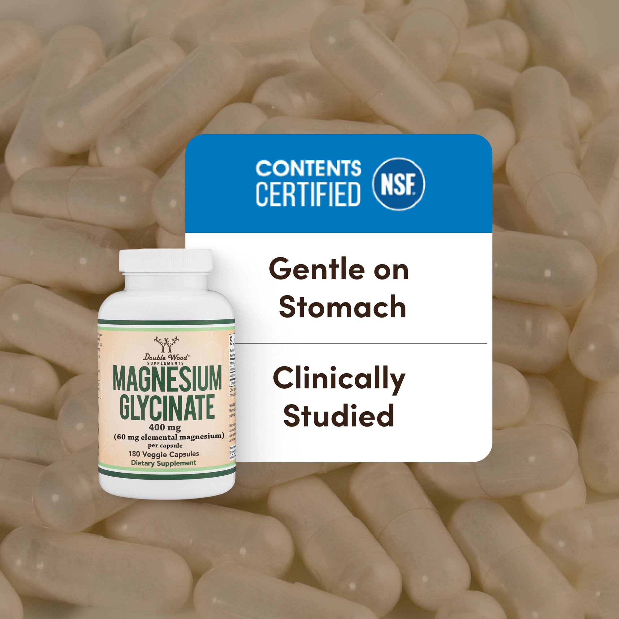 Magnesium Glycinate 400mg, Chelated Magnesium Supplement, 180 Capsules — Amazon image 3