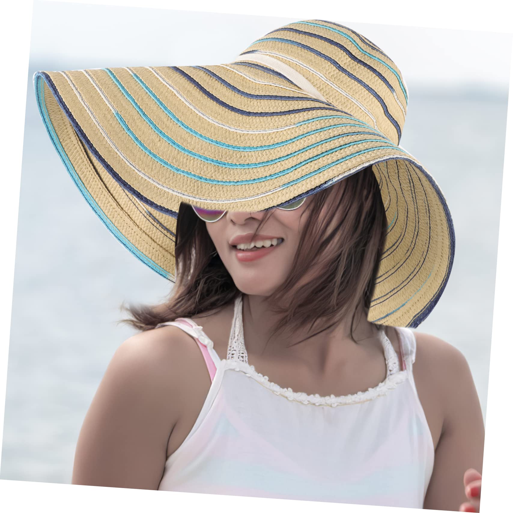 Cappello da Sole Donna Falda Larga in Paglia, Modellabile e Ripiegabile per Spiaggia, Viaggio e Estate