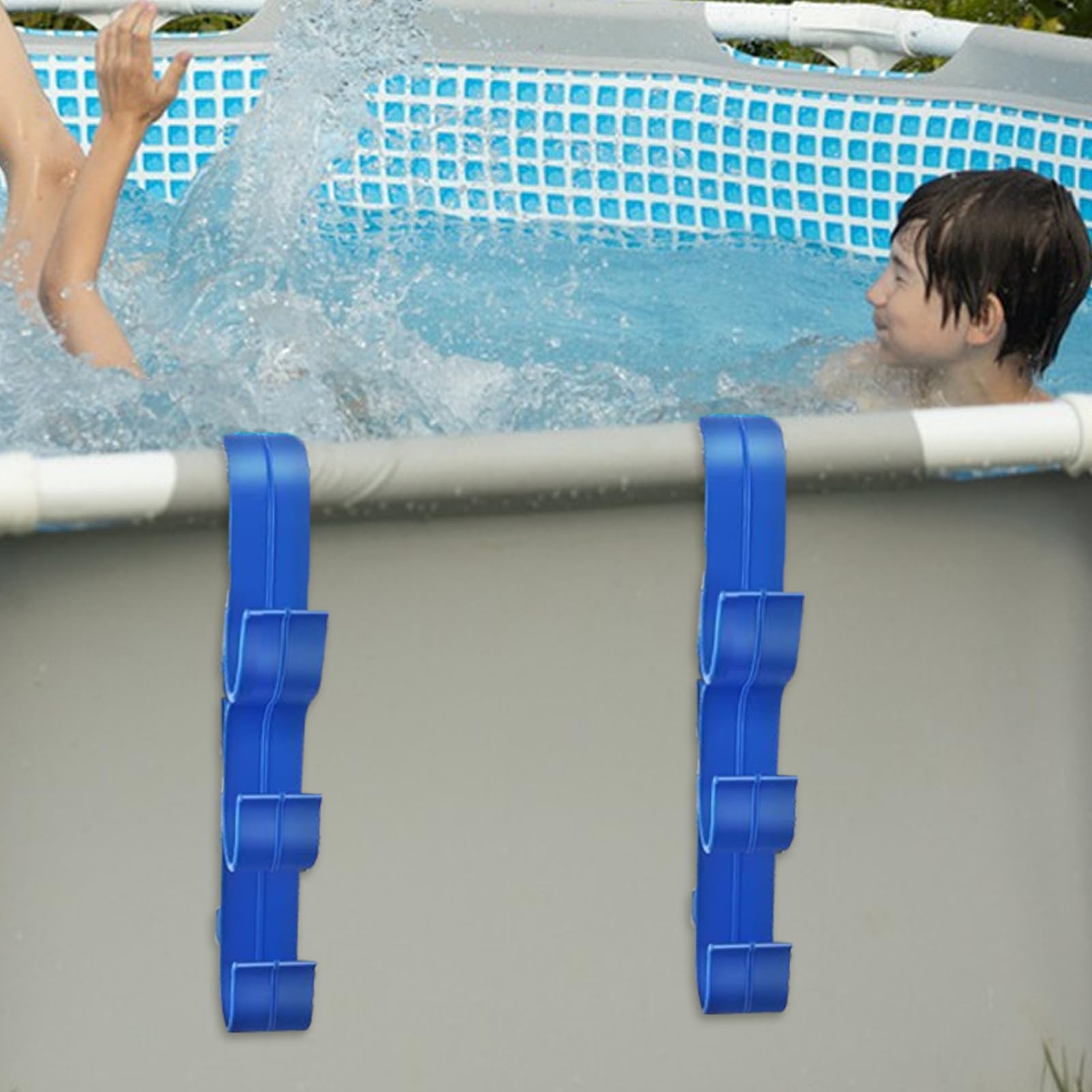 XIAOXIAOYU Appendiabiti per pali da piscina | Porta retino per foglie da piscina, soluzione di archiviazione a bordo piscina per strumenti di pulizia, attrezzature, asciugamani, retini, canne