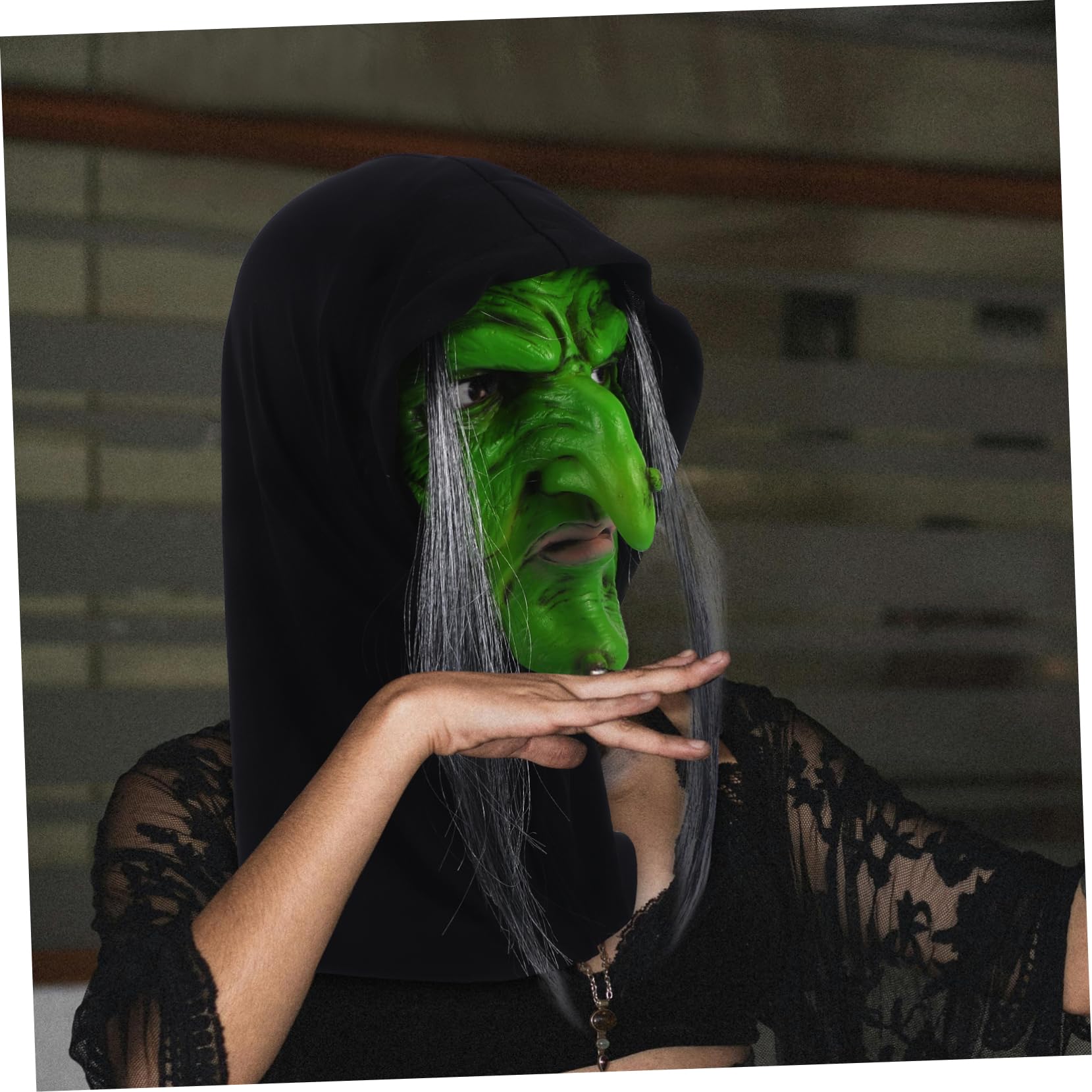 ifundom 2 Pezzi Led Light up Maschera Spaventosa Di Halloween Maschera Da Strega Realistica Cosplay Per Adulti