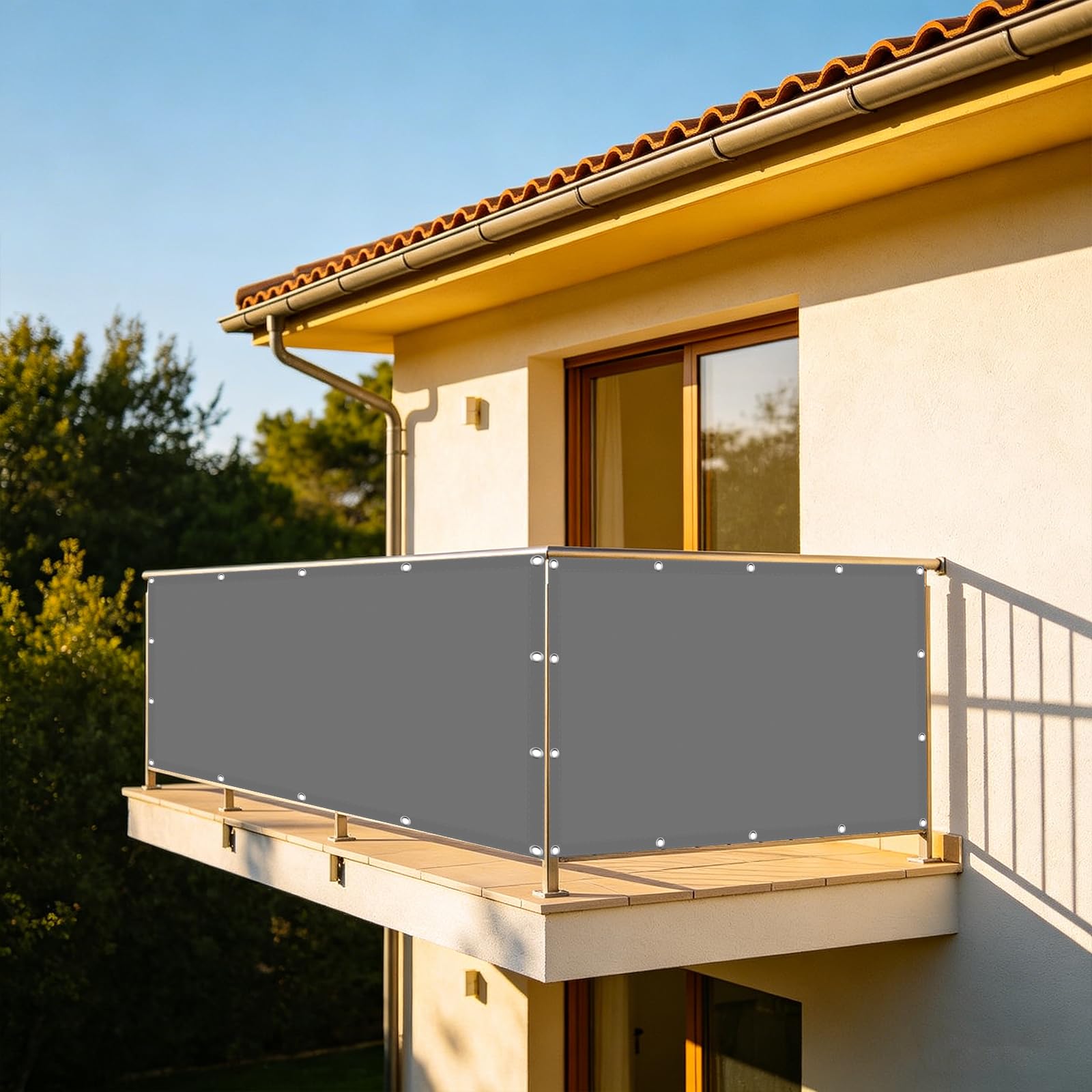 Protégez votre balcon du soleil et du vent avec le filet occultant opaque 90x110 cm