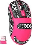 Attack Shark X3 Souris de jeu sans fil, 49g Ultra-léger, PixArt PAW3395 26000 DPI, Bluetooth/2.4Ghz /Wired Tri-Mode, 200Hrs Batterie rechargeable, interrupteur Kailh GM8.0 pour PC/MAC/Win - Rouge rose