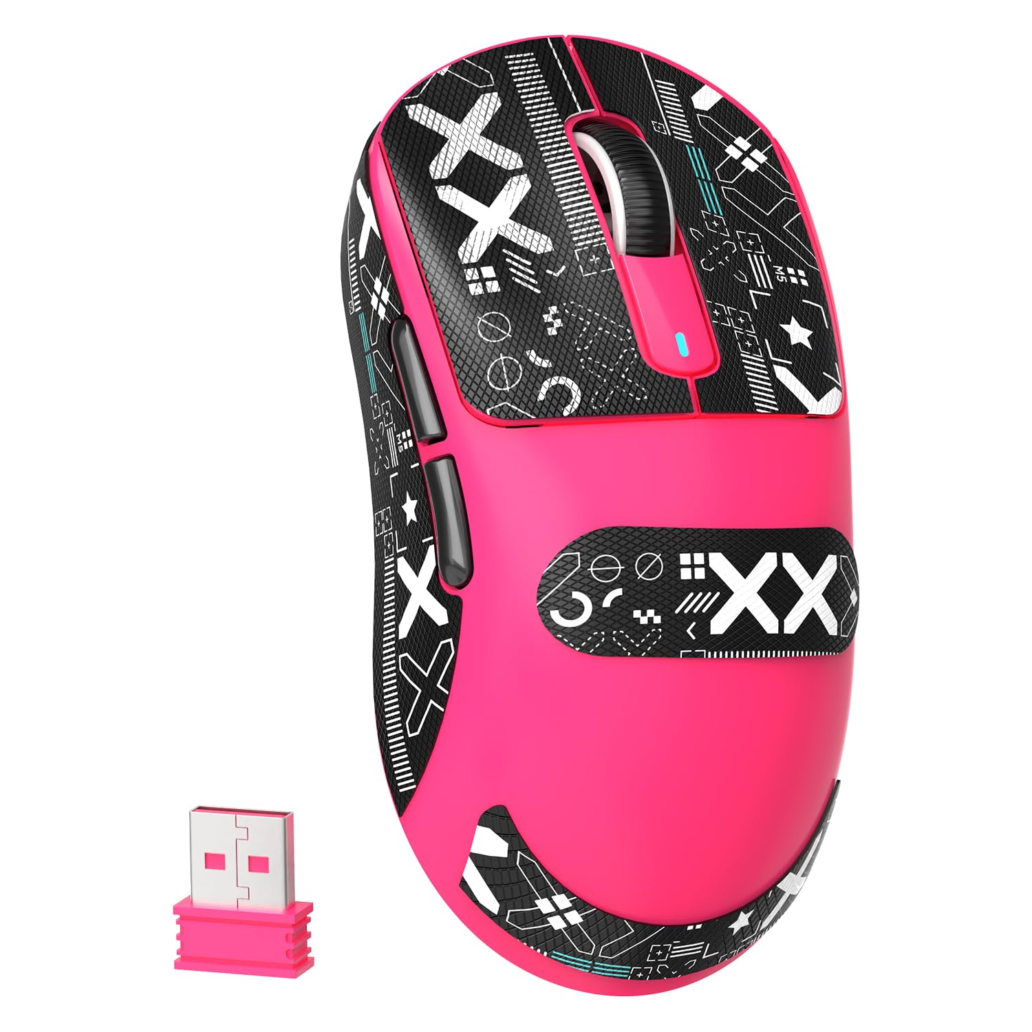 MAMBASNAKE X3 Wired Gaming Mouse, 49g Ultralight, PixArt PAW3395 26000 DPI, Kailh GM8.0 Switch for PC/MAC/Win-Rose Red&Tape-picture-13