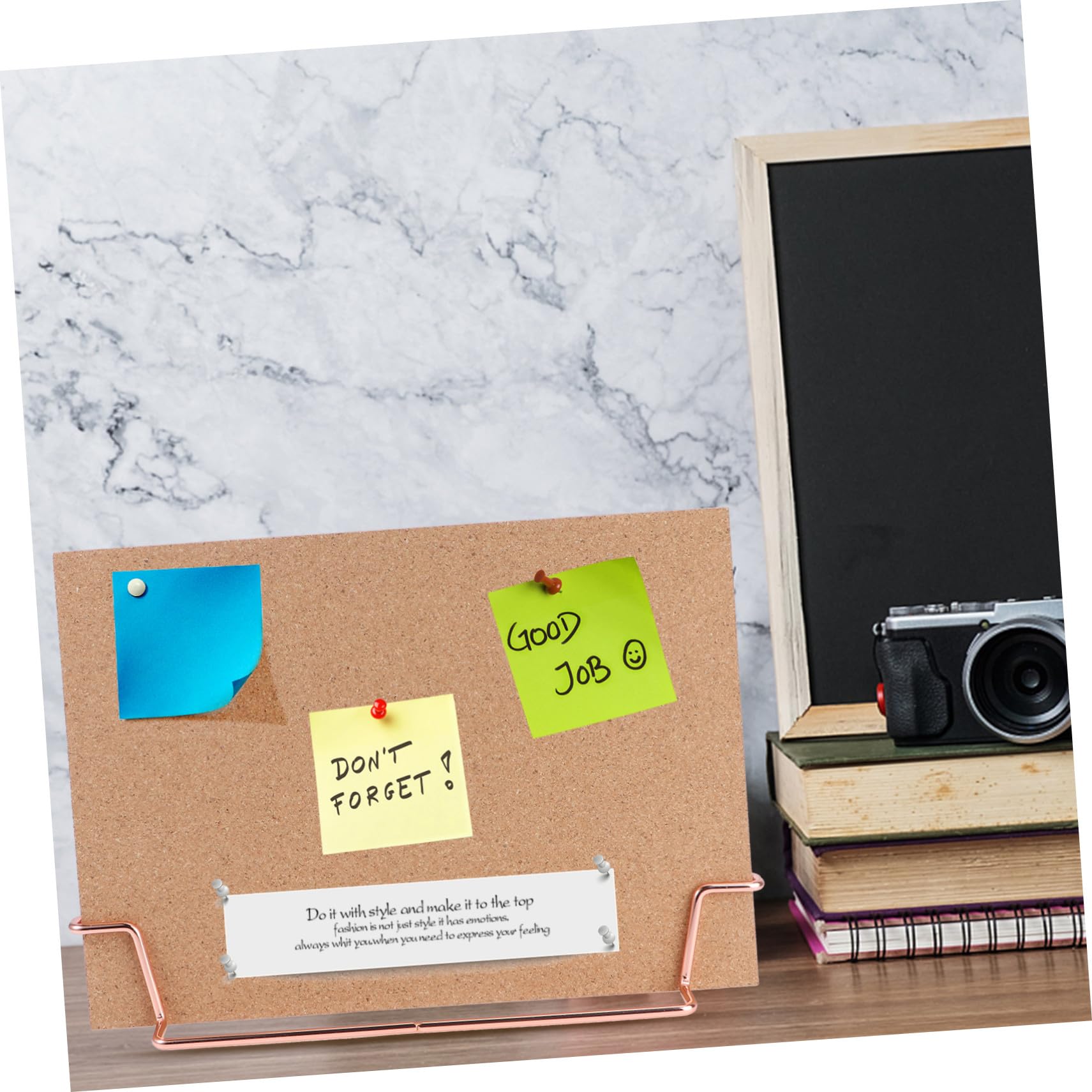 Bacheca Memo Board in Legno con Base Rosa Oro Lavagnetta Scrivibile per Appunti e Messaggi Lavagna da Parete per Casa Ufficio e Scuola Superficie Liscia e Facile da Usare
