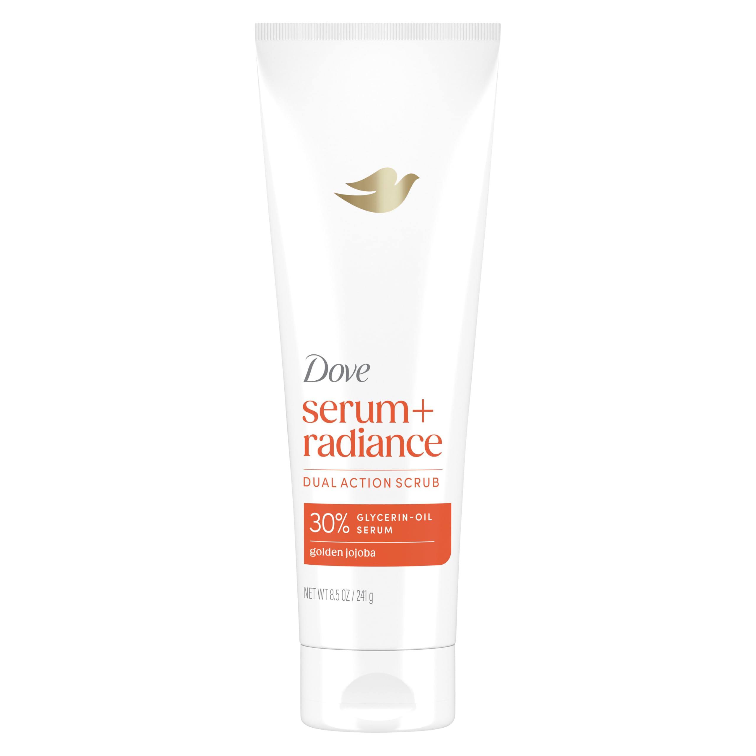 Dove Radiance Body Scrub with 30% Glycerin‑Oil Serum & Jojoba Oil, 8.5 OZ
