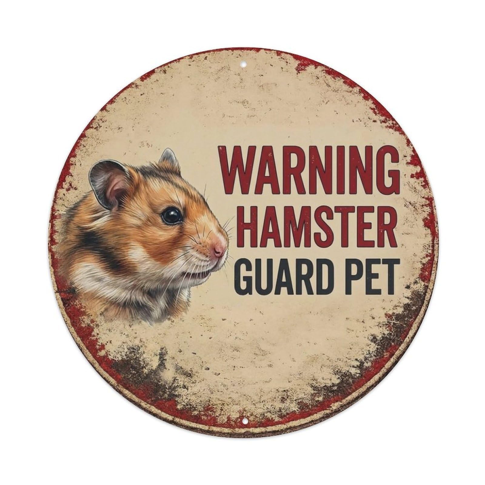 Tgrcjimh Style Metal Tin Sign Vintage Warning Hamster