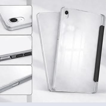 Coverzone Samsung Galaxy P610 ile uyumlu Tab S6 Lite 10.4 Şeffaf Arka Kapak Smart Cover Katlanabilir Standlı Darbe Emici Koruyucu Slim Tablet Kılıfı Akıllı Uyku Özellikli Mavi