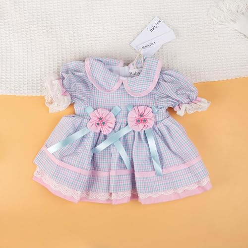 Miniatura 4 de Ropa de muñeca Reborn de 22 pulgadas, trajes de niña adecuados para vestido de flores de 22 a 24 pulgadas, accesorios de ropa para muñecas de bebé