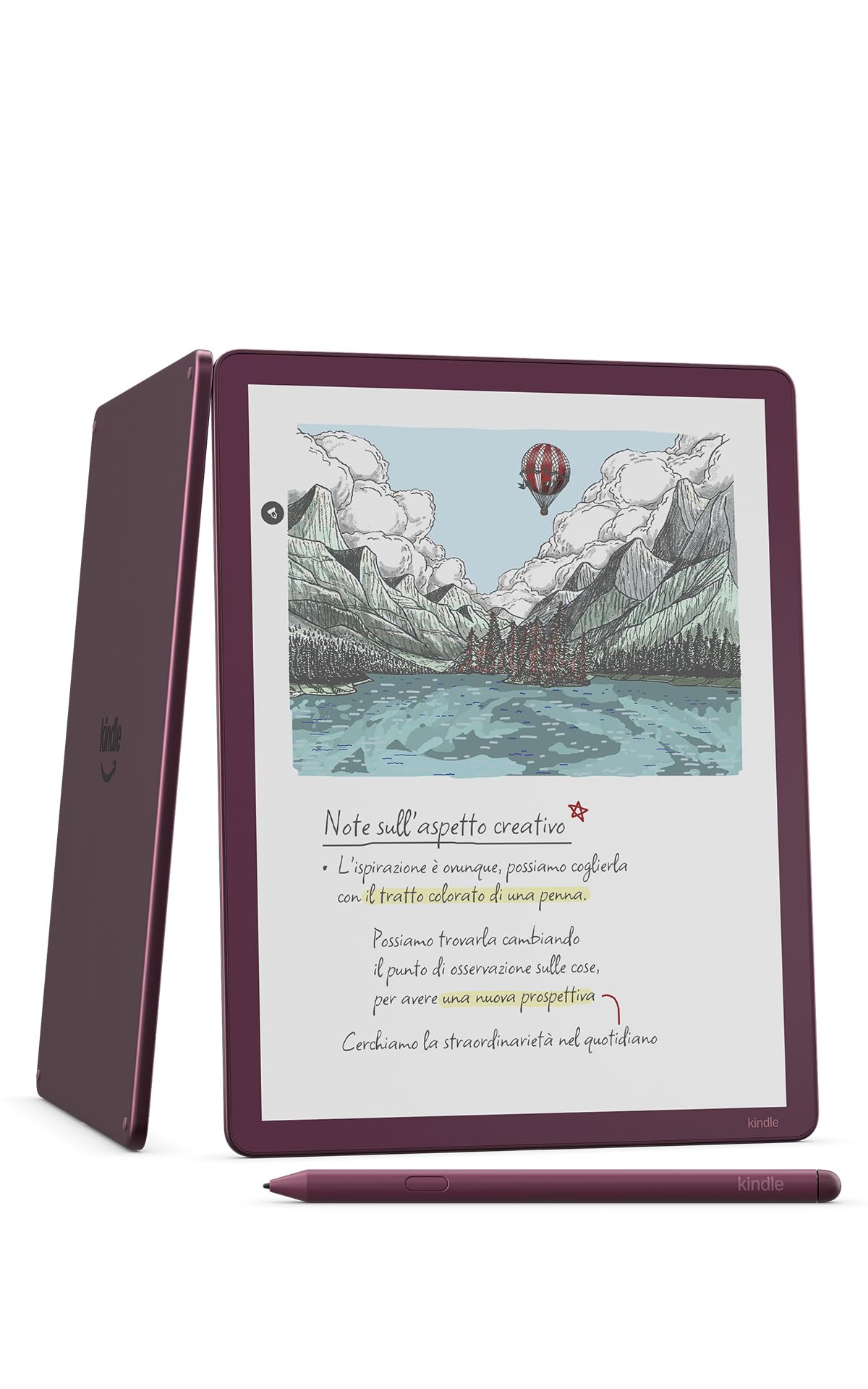 Amazon Kindle Scribe Colorsoft 64 GB (ultimo modello) — Schermo a colori da 11’’, effetto carta, luce frontale — Sottile, leggero, potente — Scrivi nel taccuino, nei documenti e nei libri - Porpora