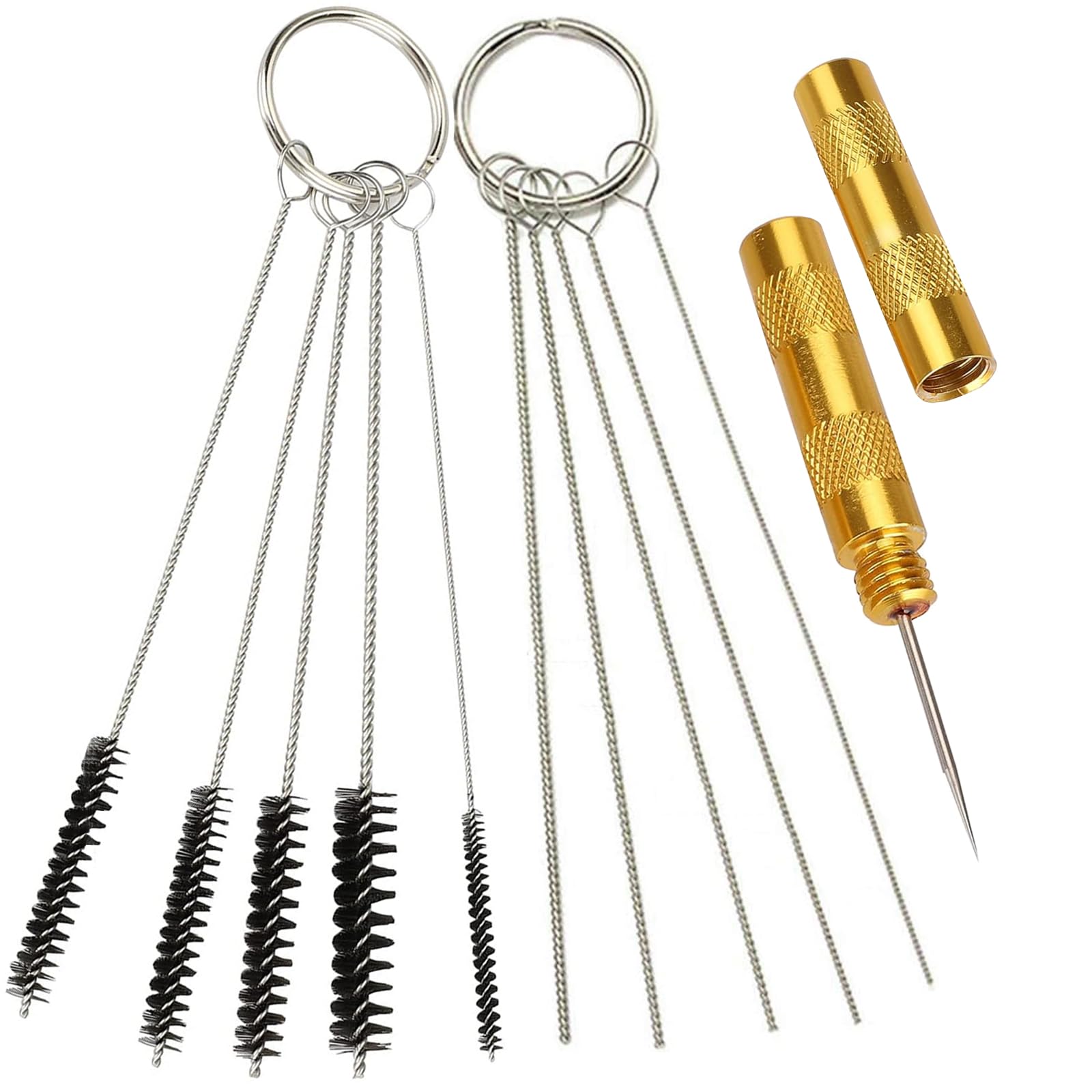 BLMHTWO 11 Pieces Airbrush Cleaner, Airbrush Cleaning Kit Airbrush Spray Cleaning Repair Tool Kit Includes 1 Piece Wash Needle 5 Pieces Cleaning Brushes 5 Pieces Cleaning Needles, Stainless Steel-image-13