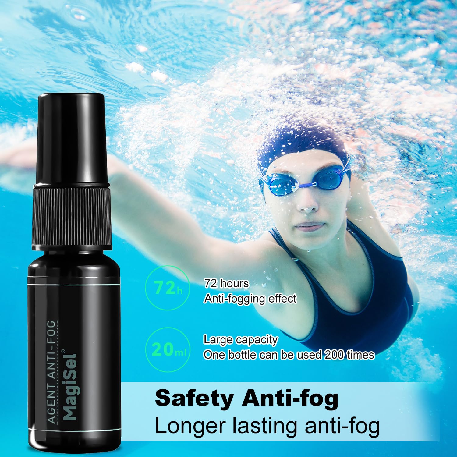2PCS Spray Antiappannamento, Anti Fog Spray per Occhiali, Spray Antiappannante Anti-Appannamento Spruzzino Detergente per Maschere Sub e Occhialini Nuoto, Protezione Antiappannamento Tutti i Vetri