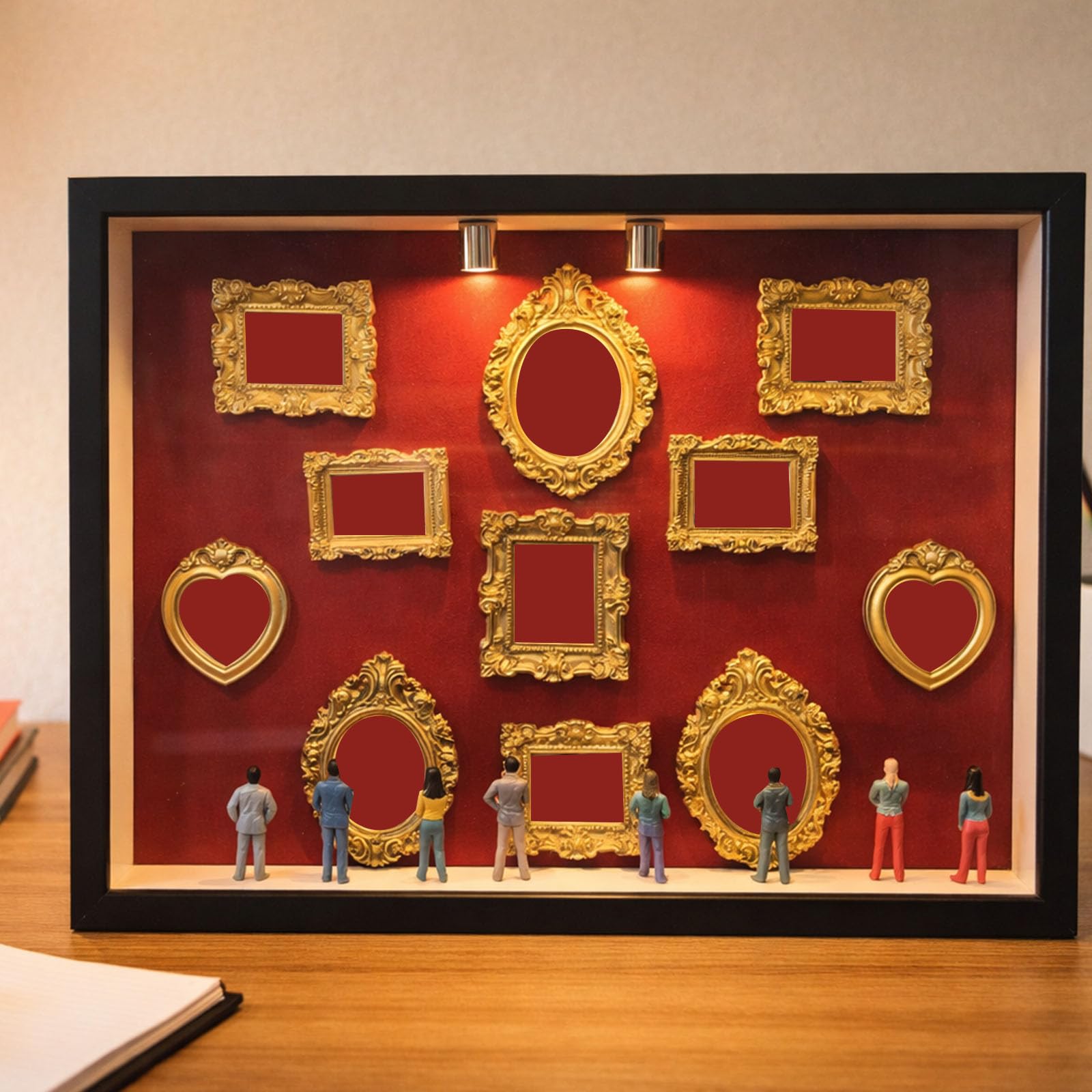 Diys Minis - Caja con silueta de museos para celebrar tu recuerdo único en estilos, marco de caja de sombras, personaliza la exhibición de fotos de bricolaje